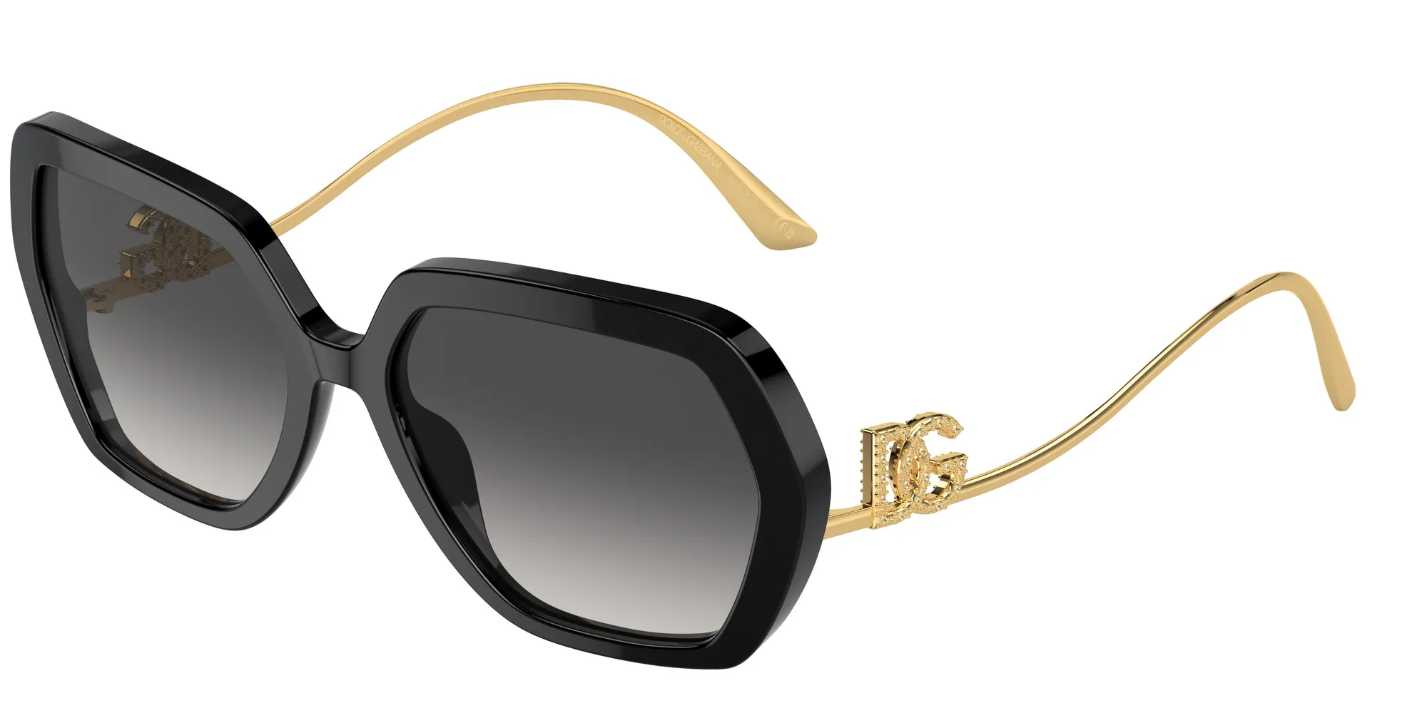 Dolce & Gabbana DG4468B 501/8G Occhiali da sole Acetato Nero Grigio Geometrica Normale Sfumato - immagine 1