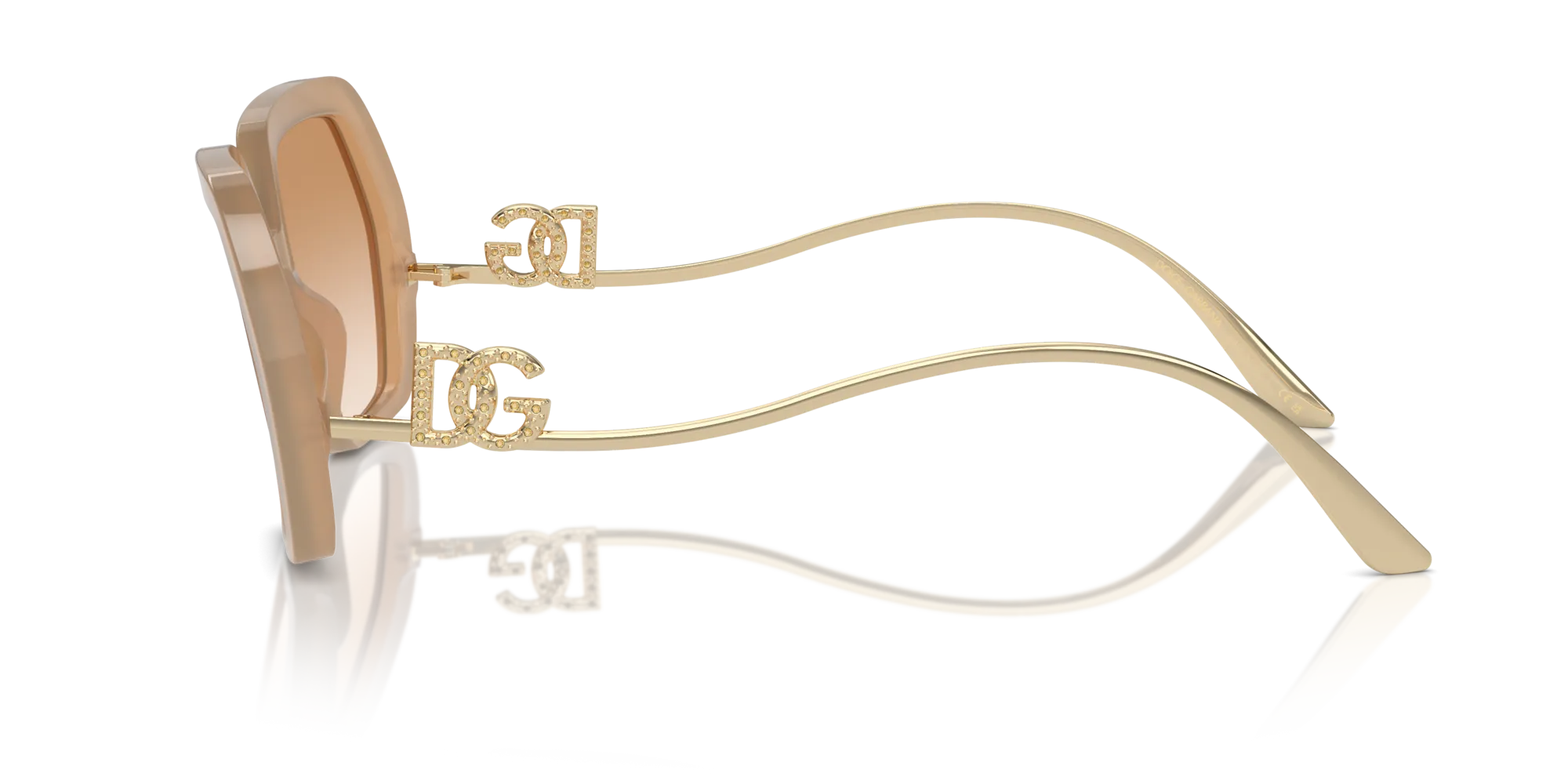 Dolce & Gabbana DG4468B 34373B Occhiali da sole Acetato Marrone Marrone Geometrica Normale Sfumato - immagine 4