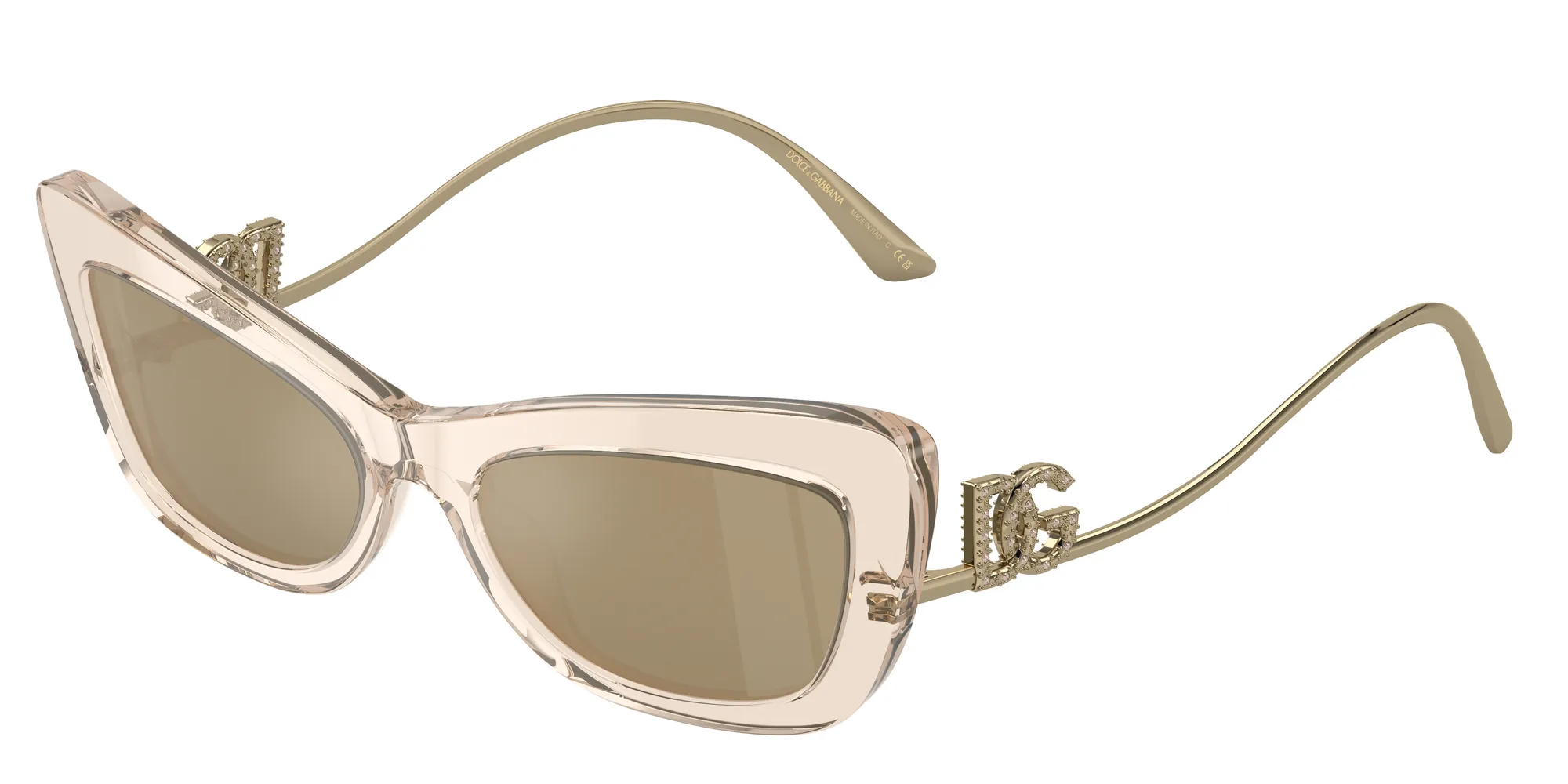 Dolce & Gabbana DG4467B 343203 Occhiali da sole Acetato Marrone Giallo Cat Eye Normale Specchiato - immagine 1