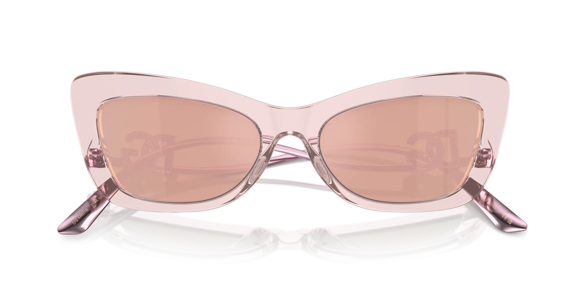 Dolce & Gabbana DG4467B 31486X Occhiali da sole Acetato Rosa Marrone Cat Eye Specchiate Specchiato - immagine 2