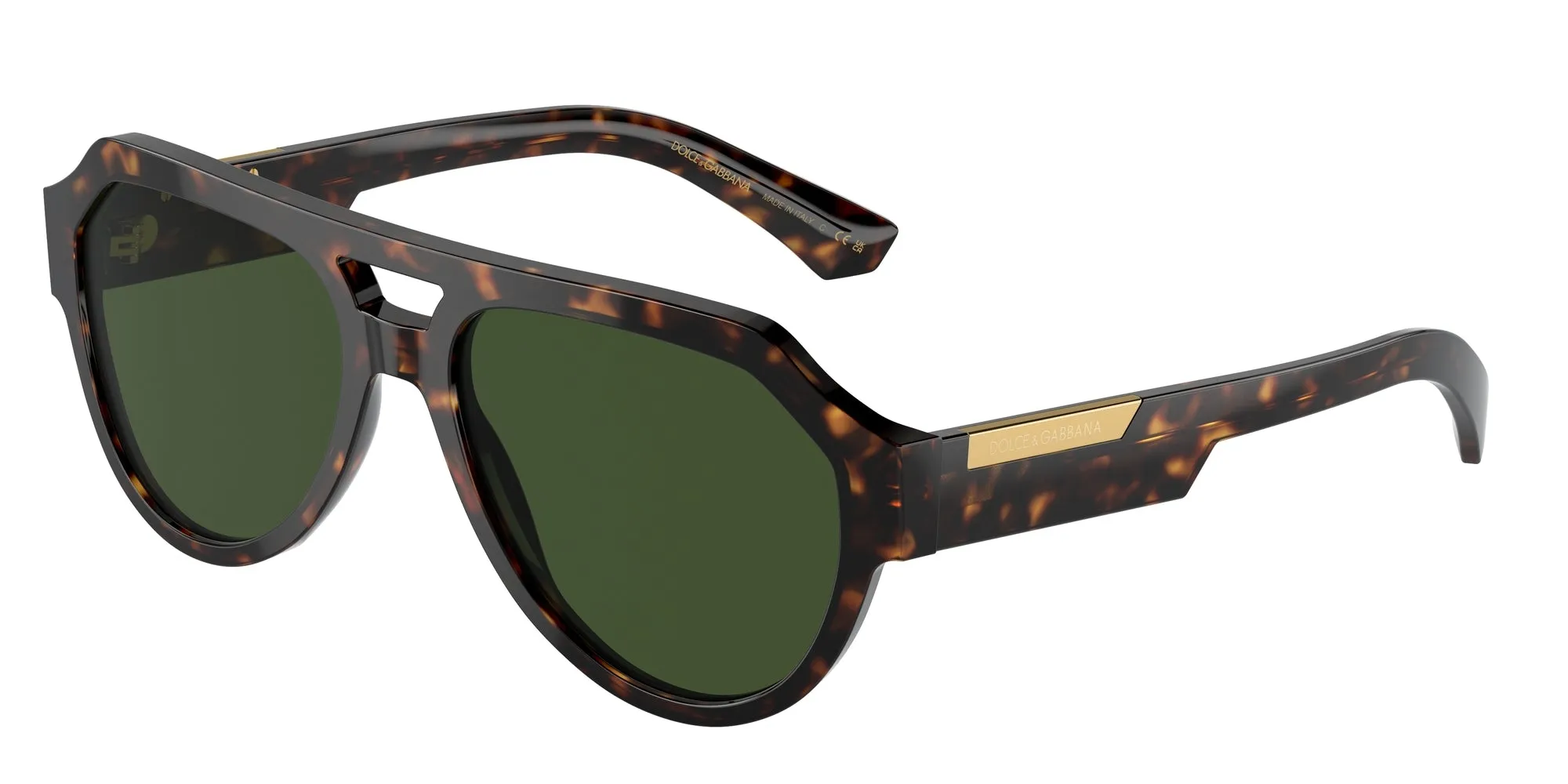 Dolce & Gabbana DG4466 502/71 Occhiali da sole Acetato Tartaruga Verde Squadrata Normale - immagine 1