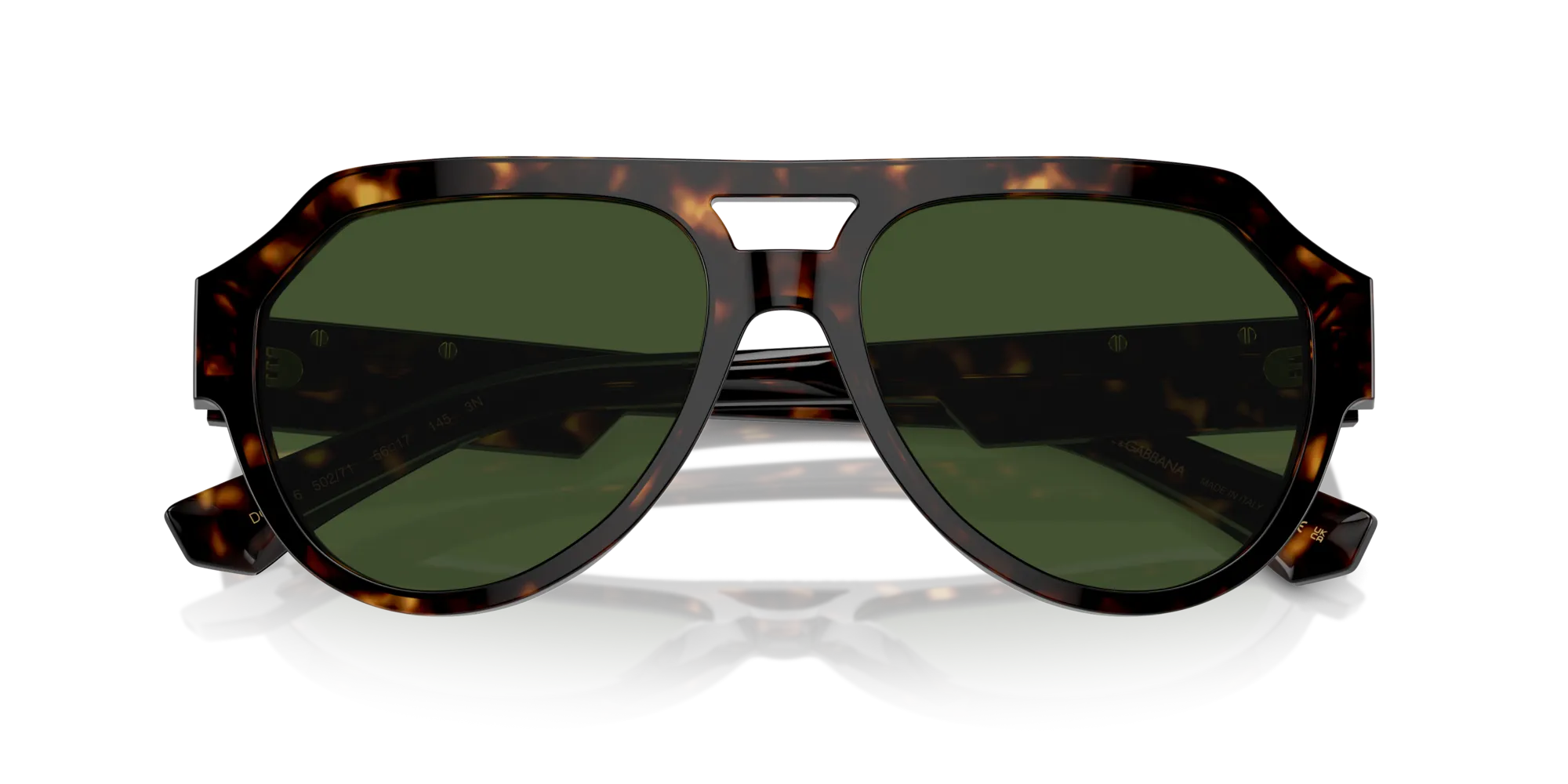 Dolce & Gabbana DG4466 502/71 Occhiali da sole Acetato Tartaruga Verde Squadrata Normale - immagine 2