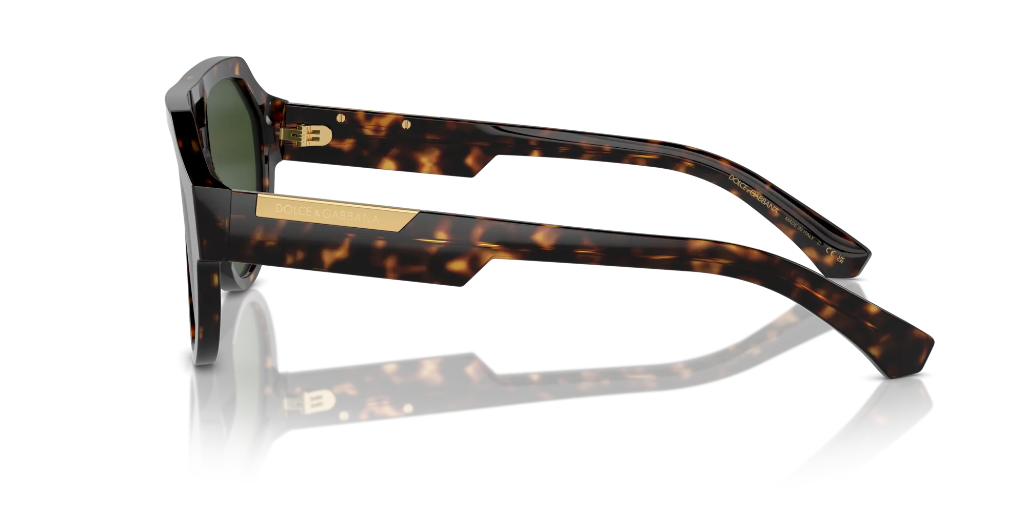 Dolce & Gabbana DG4466 502/71 Occhiali da sole Acetato Tartaruga Verde Squadrata Normale - immagine 4
