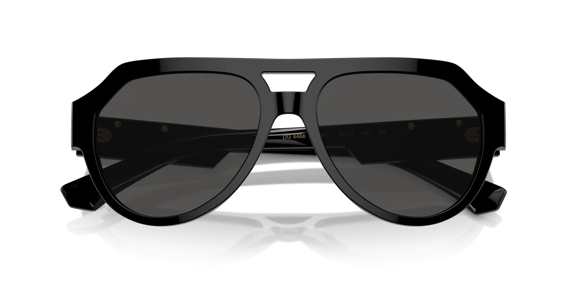 Dolce & Gabbana DG4466 501/87 Occhiali da sole Acetato Nero Grigio Squadrata Normale - immagine 2