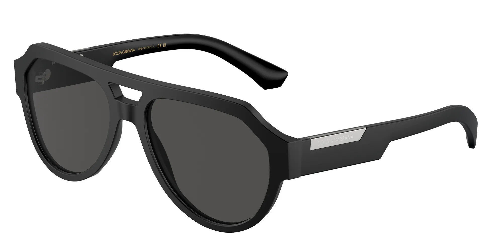 Dolce & Gabbana DG4466 25256G Occhiali da sole Acetato Nero Grigio Squadrata Specchiate Specchiato - immagine 1