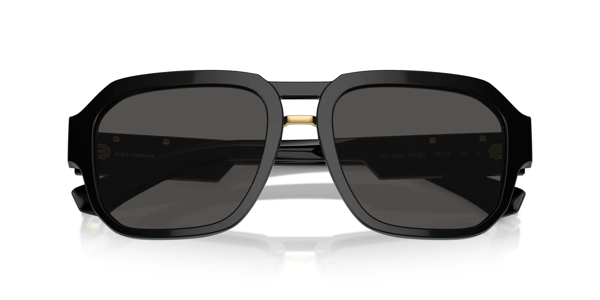 Dolce & Gabbana DG4464 501/87 Occhiali da sole Acetato Nero Grigio Pilot Normale - immagine 2