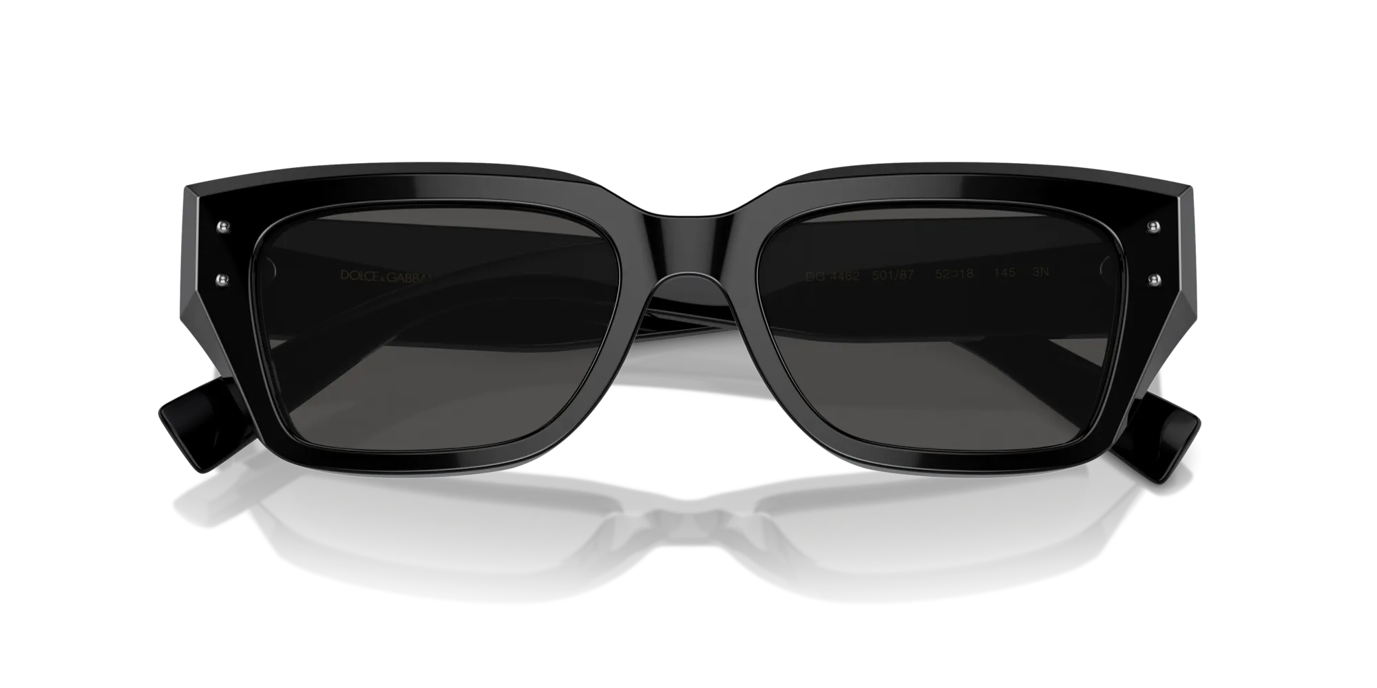 Dolce & Gabbana DG4462 501/87 Occhiali da sole Acetato Nero Grigio Cat Eye Normale - immagine 2