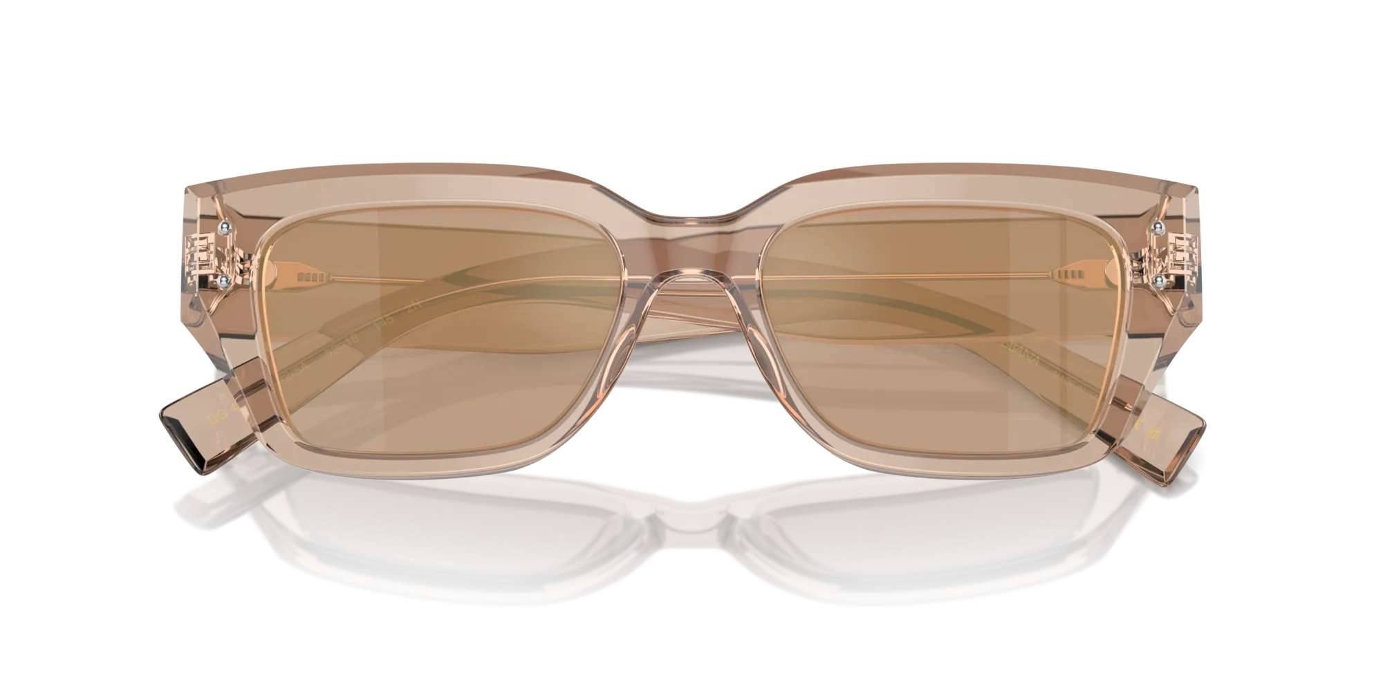 Dolce & Gabbana DG4462 34325A Occhiali da sole Acetato Marrone Marrone Cat Eye Normale Flash - immagine 2