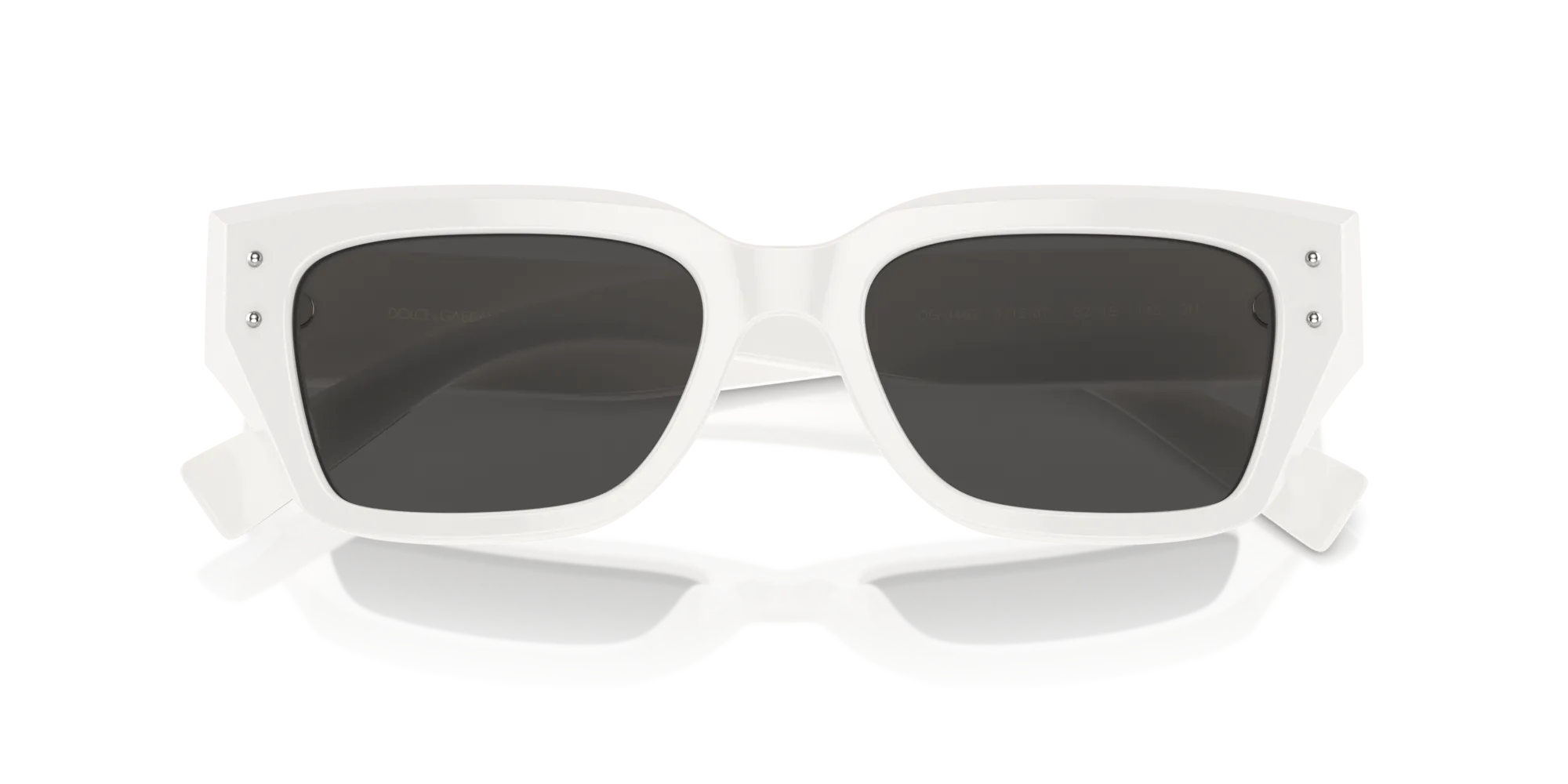 Dolce & Gabbana DG4462 331287 Occhiali da sole Acetato Bianco Grigio Cat Eye Normale - immagine 2