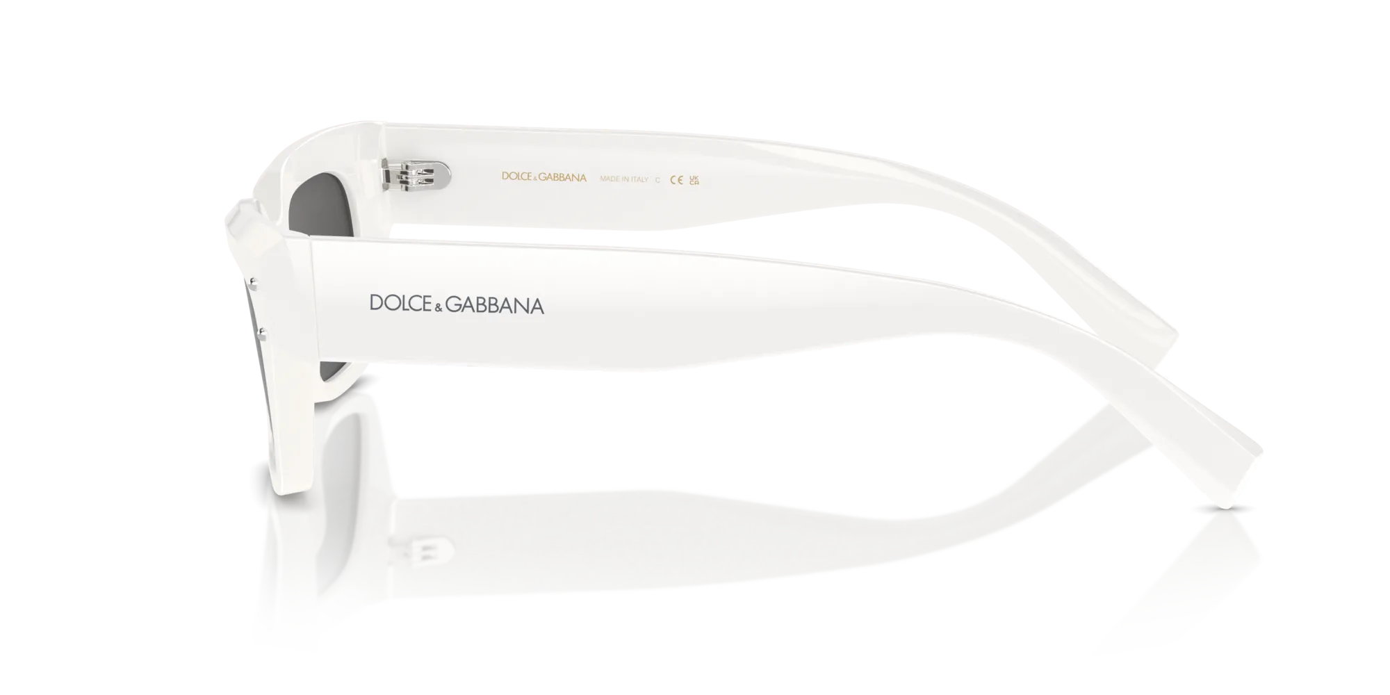 Dolce & Gabbana DG4462 331287 Occhiali da sole Acetato Bianco Grigio Cat Eye Normale - immagine 4