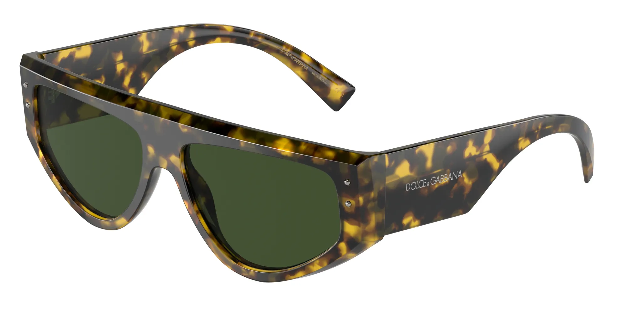 Dolce & Gabbana DG4461 343371 Occhiali da sole Acetato Tartaruga Verde Squadrata Normale - immagine 1