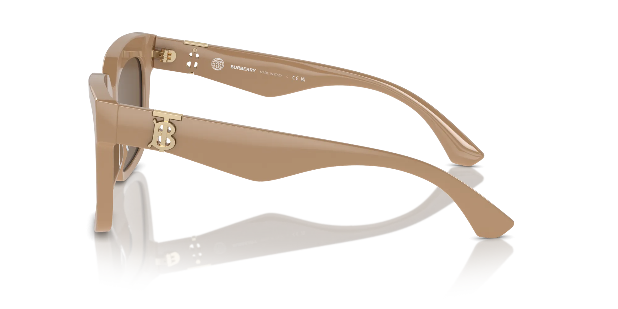 Burberry BE4419 399073 Occhiali da sole Acetato Beige Marrone Squadrata Normale - immagine 4