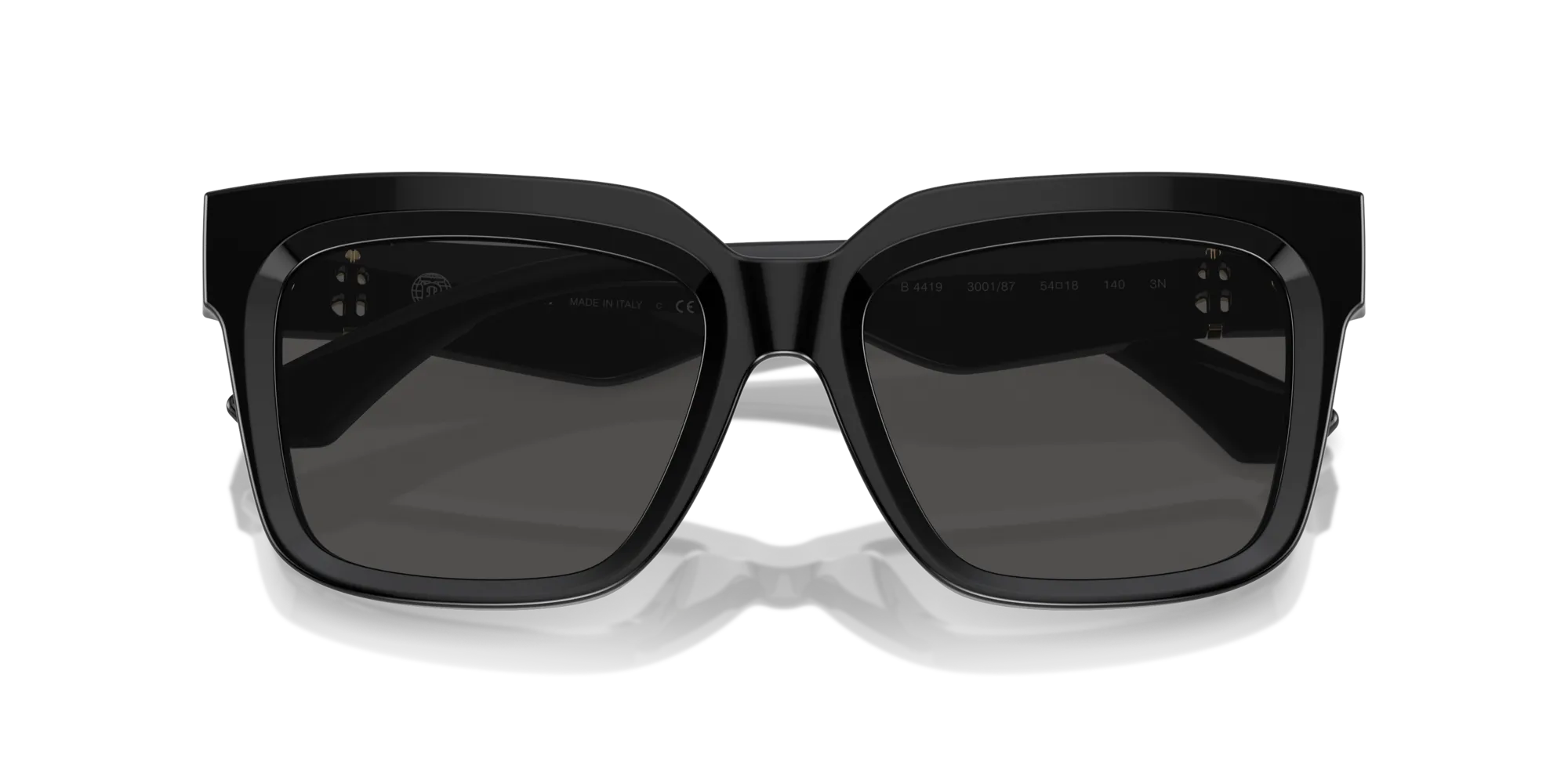 Burberry BE4419 300187 Occhiali da sole Acetato Nero Grigio Squadrata Normale - immagine 2