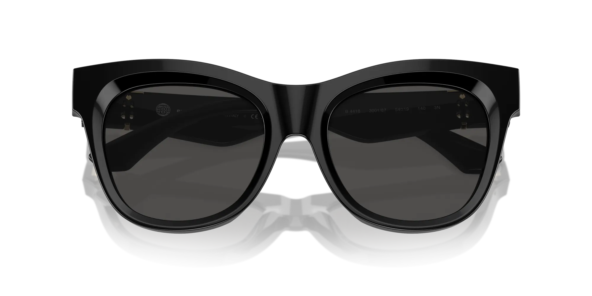 Burberry BE4418 300187 Occhiali da sole Acetato Nero Grigio Squadrata Normale - immagine 2