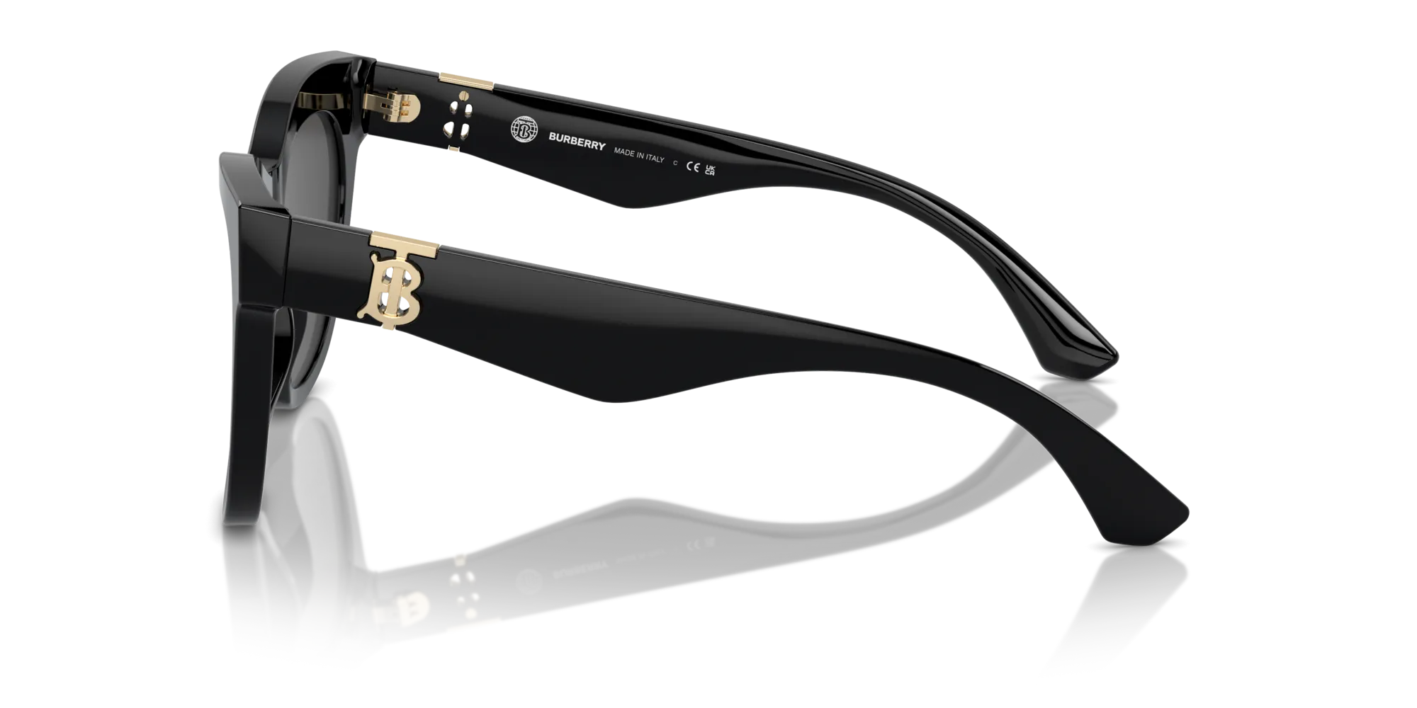 Burberry BE4418 300187 Occhiali da sole Acetato Nero Grigio Squadrata Normale - immagine 4