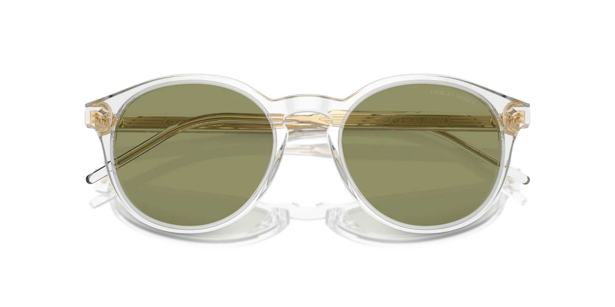 Giorgio Armani AR8211 607514 Occhiali da sole Acetato Trasparente Verde Pantos Normale Antiriflesso - immagine 2