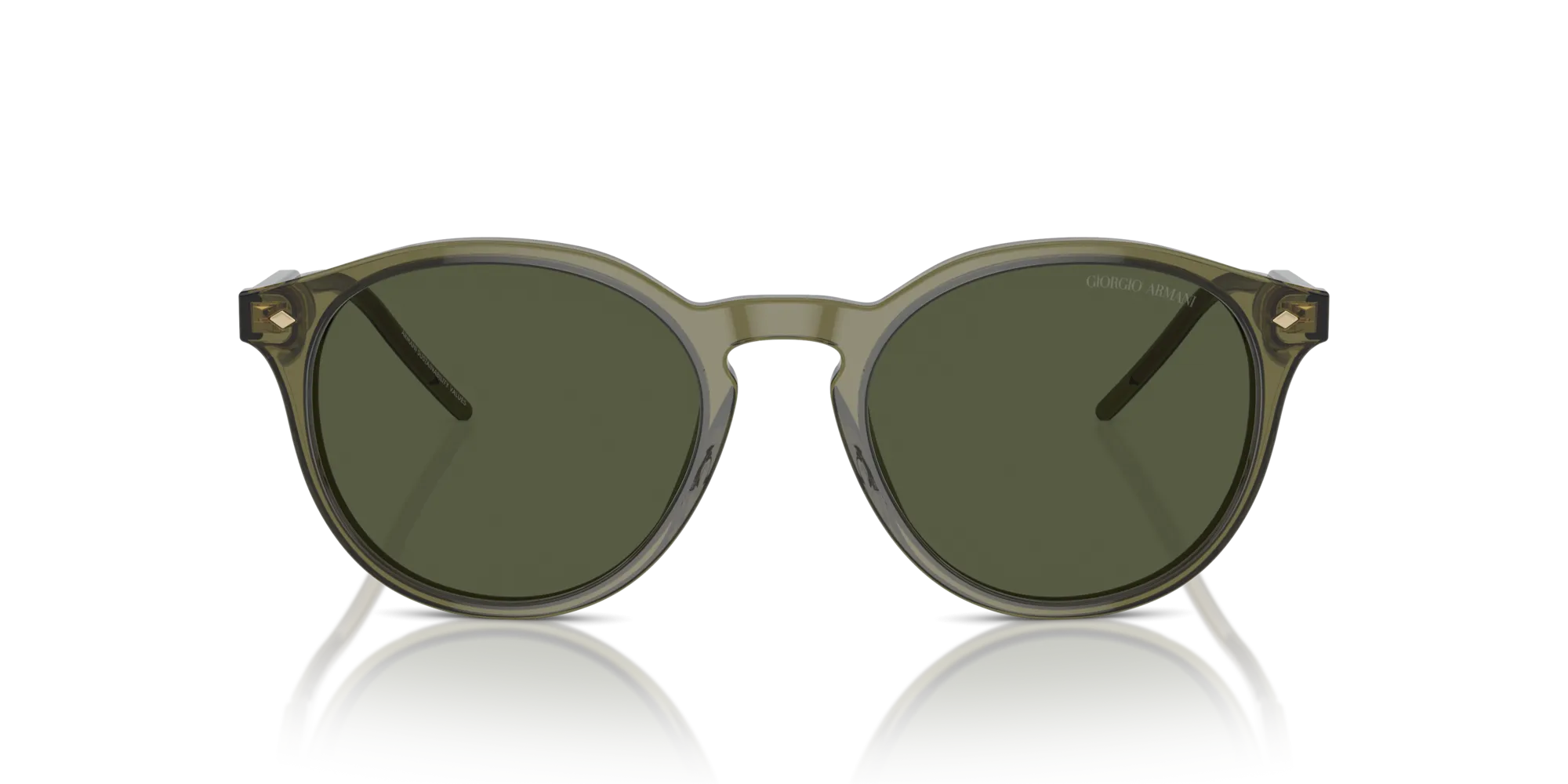 Giorgio Armani AR8211 607452 Occhiali da sole Acetato Verde Verde Pantos Normale Antiriflesso - immagine 3