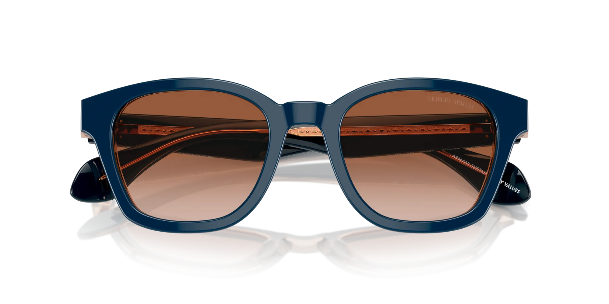 Giorgio Armani AR8207 608513 Occhiali da sole Acetato Blu Marrone Pantos Normale Sfumato - immagine 2