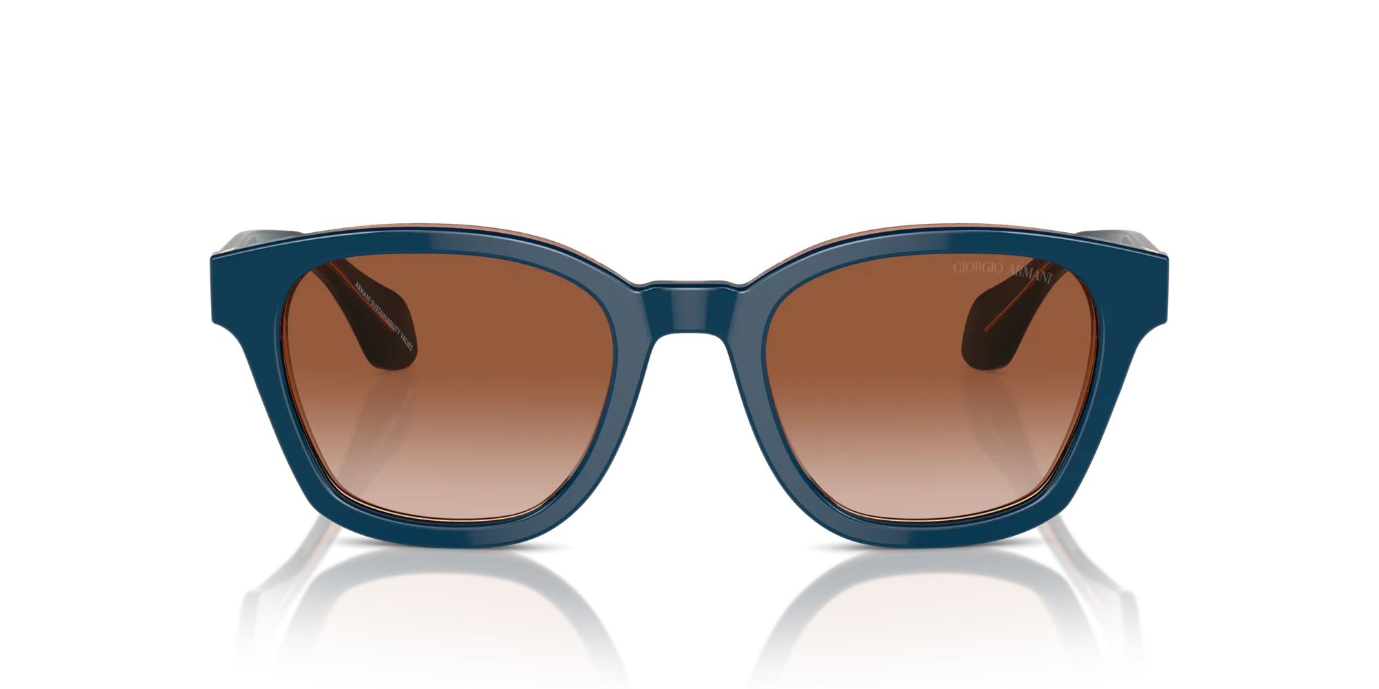 Giorgio Armani AR8207 608513 Occhiali da sole Acetato Blu Marrone Pantos Normale Sfumato - immagine 3