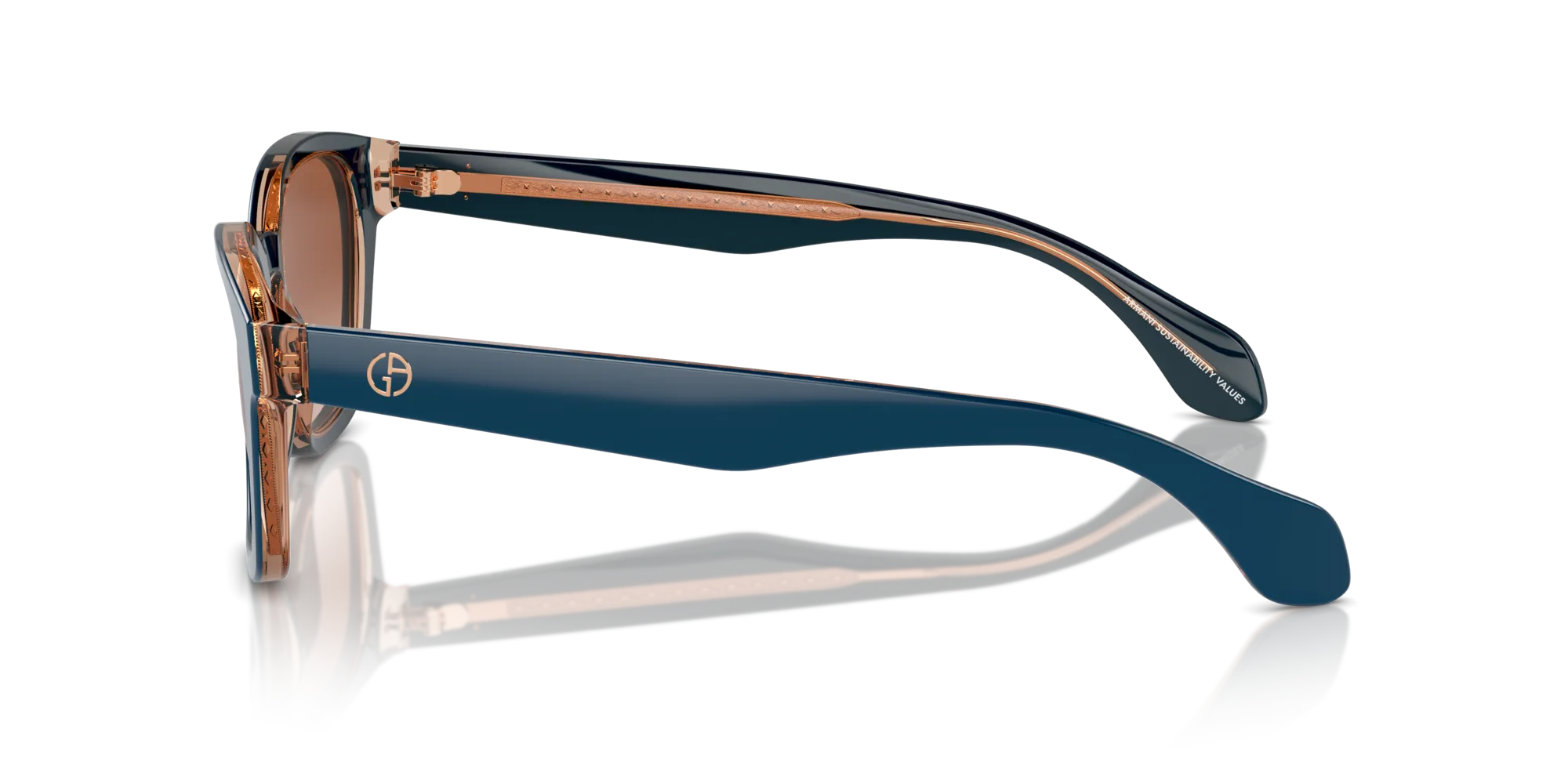 Giorgio Armani AR8207 608513 Occhiali da sole Acetato Blu Marrone Pantos Normale Sfumato - immagine 4