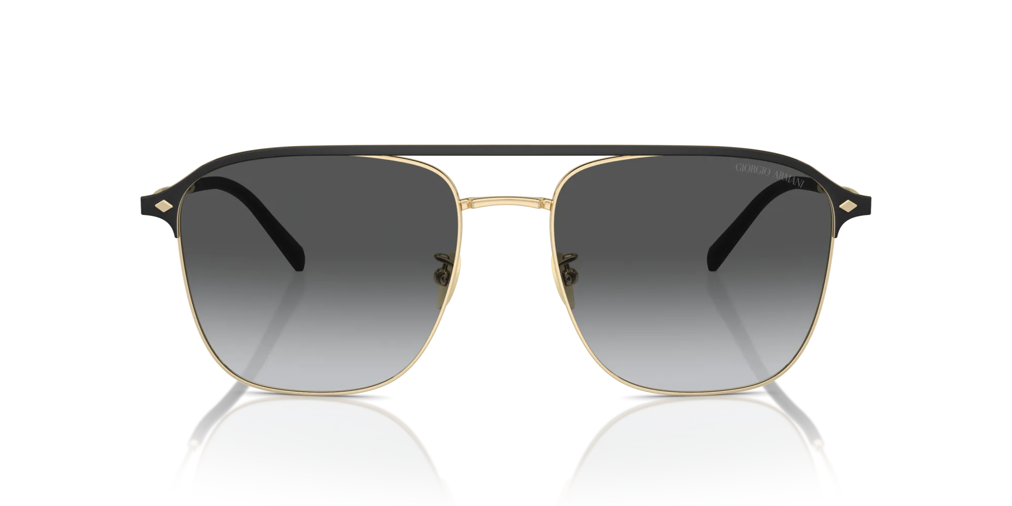 Giorgio Armani AR6154 3013T3 Occhiali da sole Acciaio Oro Grigio Squadrata Polarizzata Sfumato - immagine 3