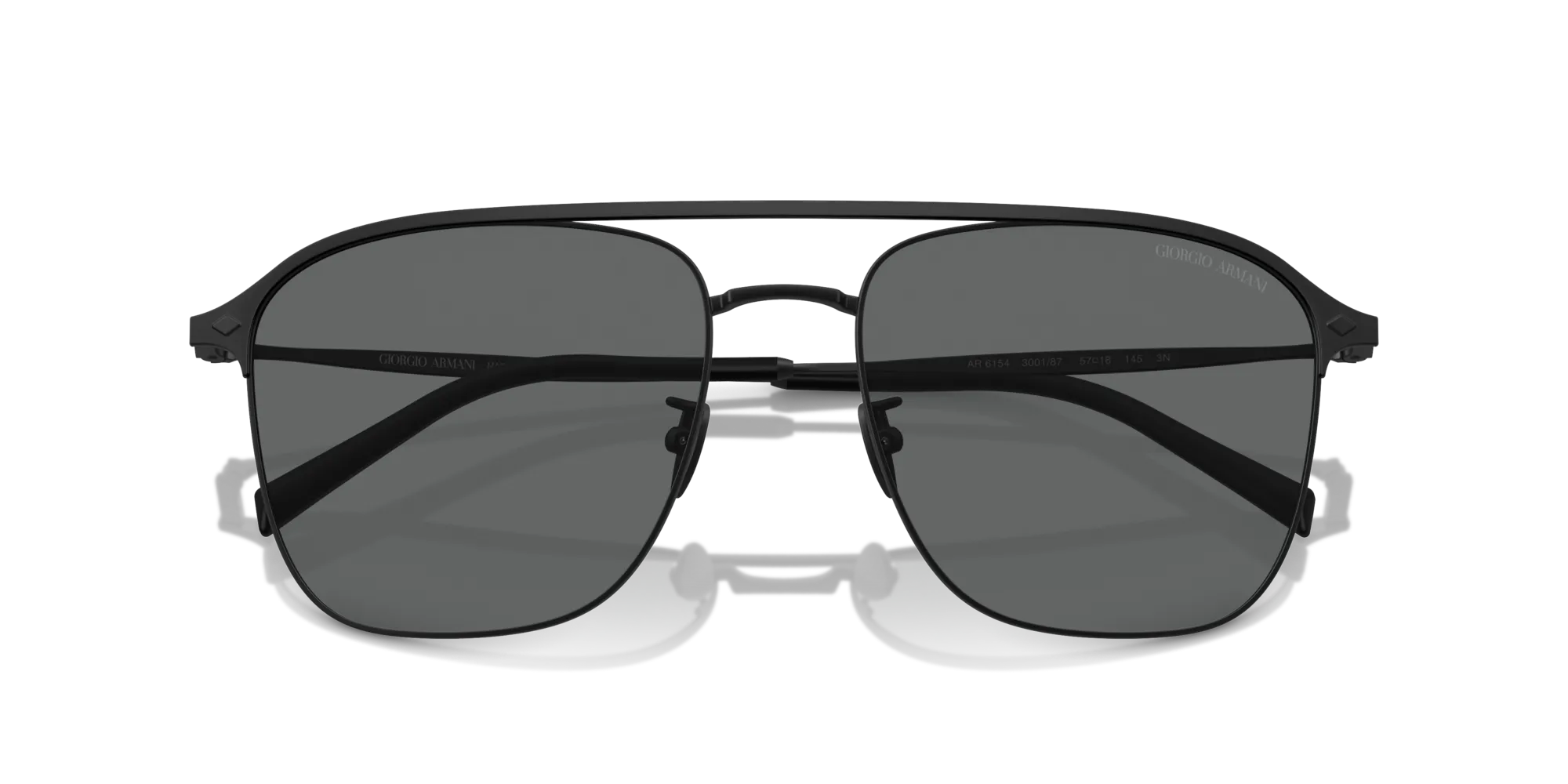 Giorgio Armani AR6154 300187 Occhiali da sole Acciaio Nero Grigio Squadrata Normale - immagine 2