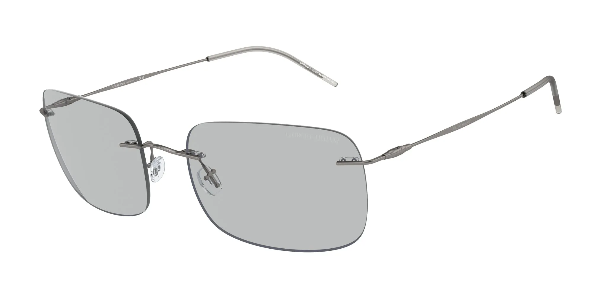 Giorgio Armani AR1512M 300387 Occhiali da sole Metallo Grigio Grigio Pillow Normale - immagine 1