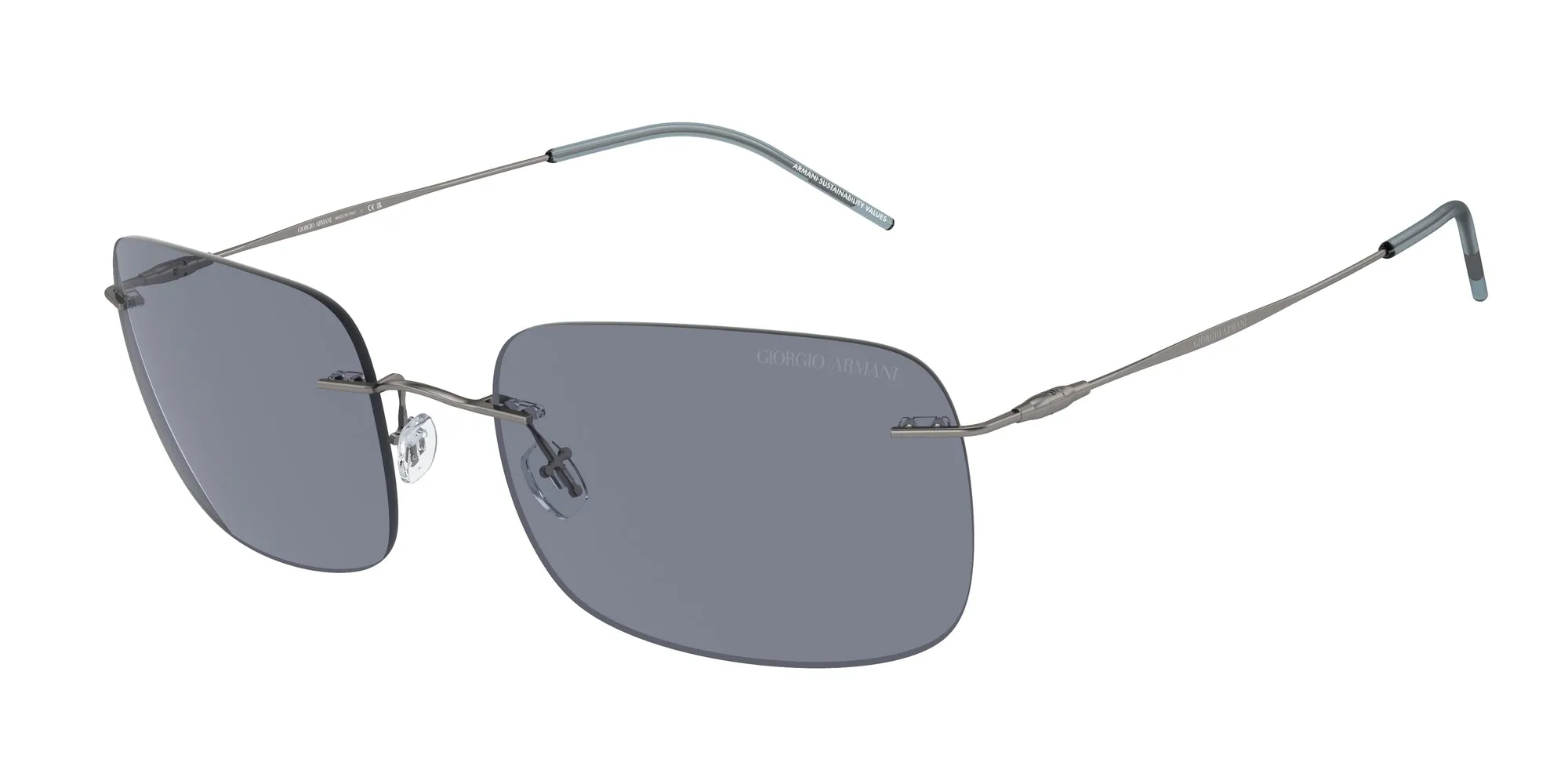 Giorgio Armani AR1512M 300319 Occhiali da sole Metallo Grigio Blu Pillow Normale - immagine 1