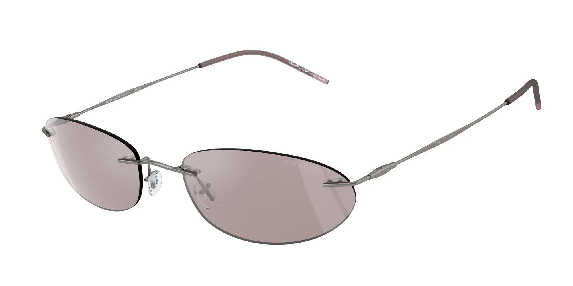 Giorgio Armani AR1508M 3003AK Occhiali da sole Metallo Grigio Viola Rotonda Normale Flash - immagine 1