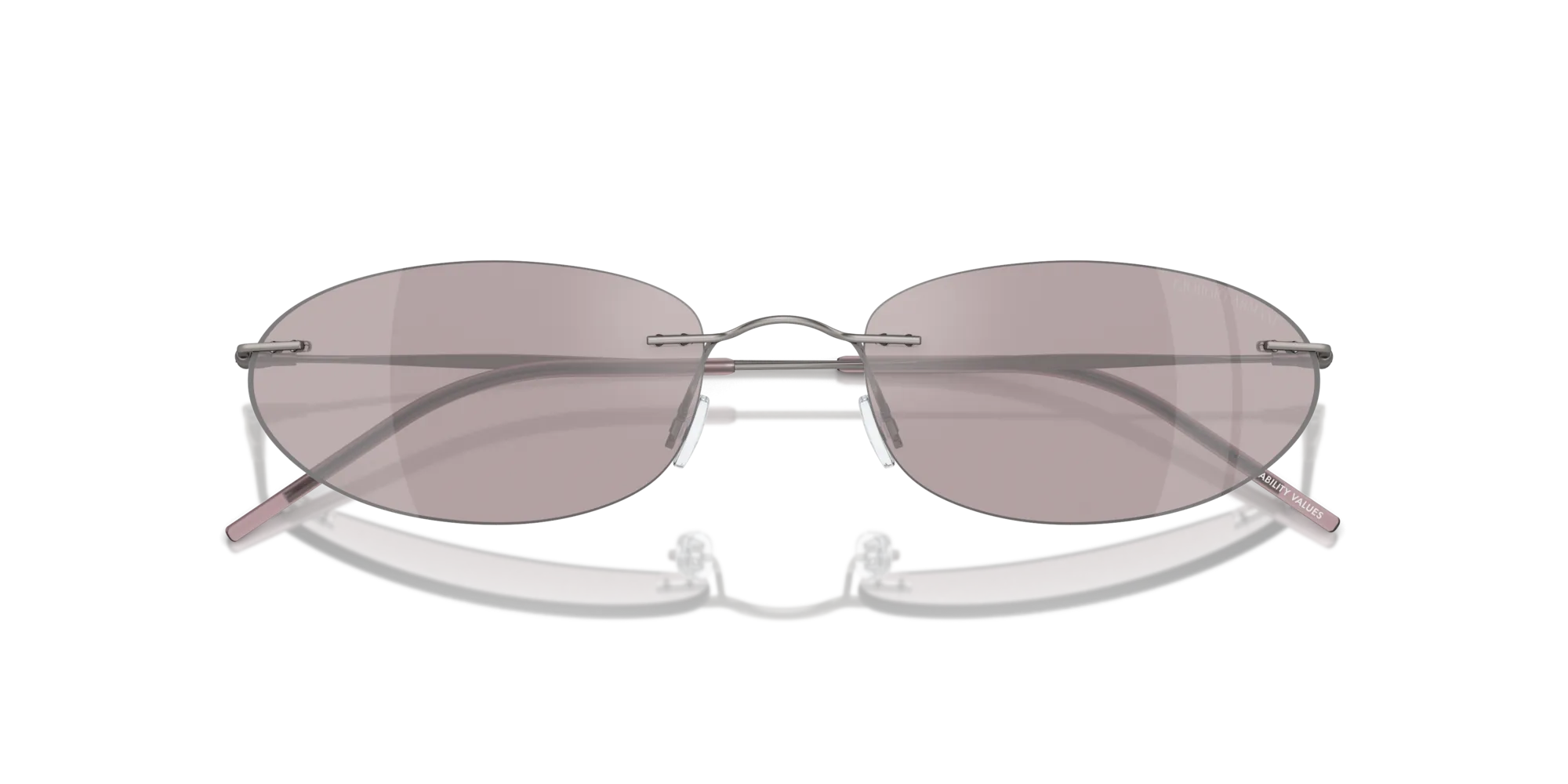 Giorgio Armani AR1508M 3003AK Occhiali da sole Metallo Grigio Viola Rotonda Normale Flash - immagine 2