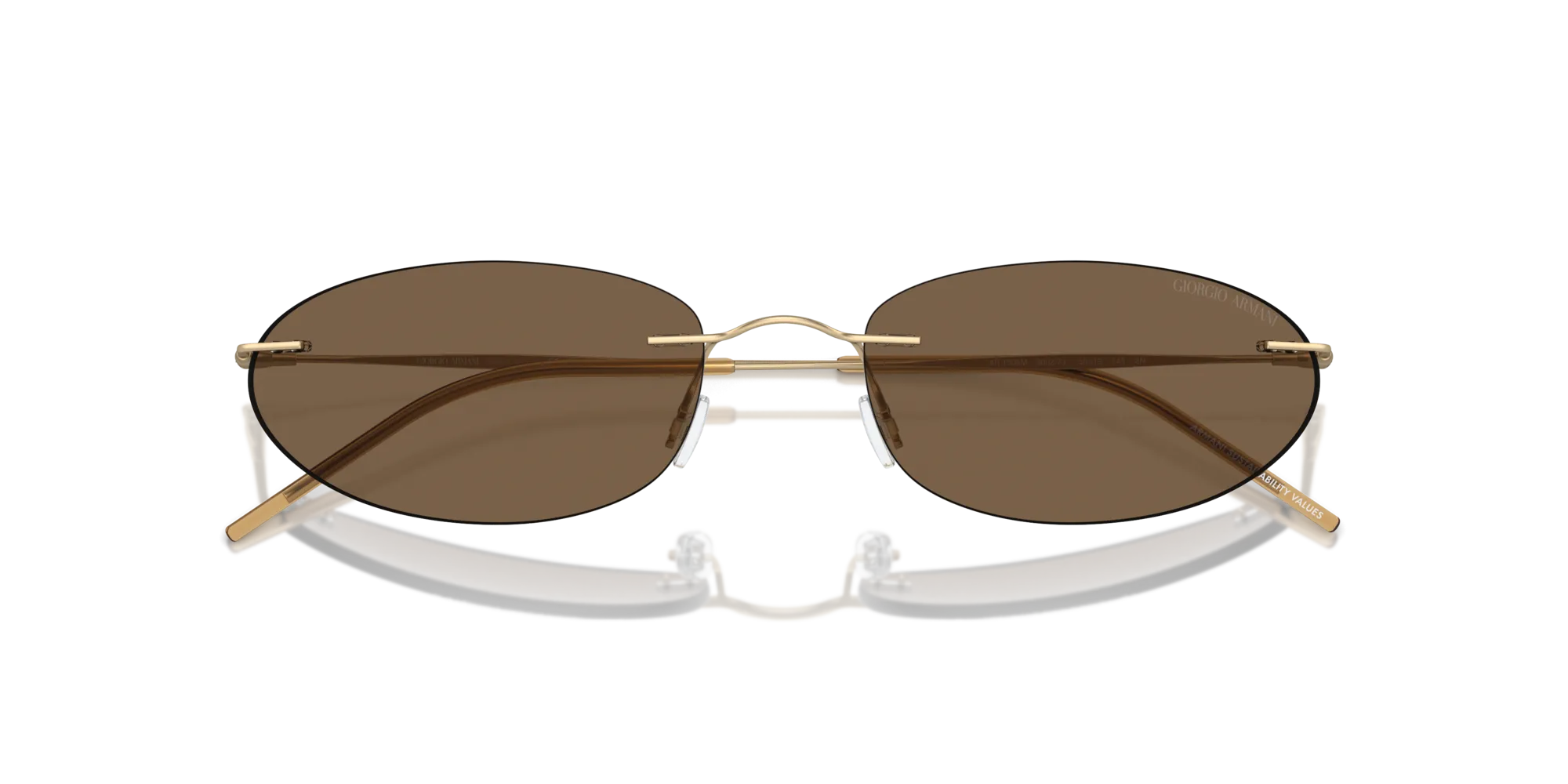 Giorgio Armani AR1508M 300273 Occhiali da sole Metallo Oro Marrone Rotonda Normale - immagine 2