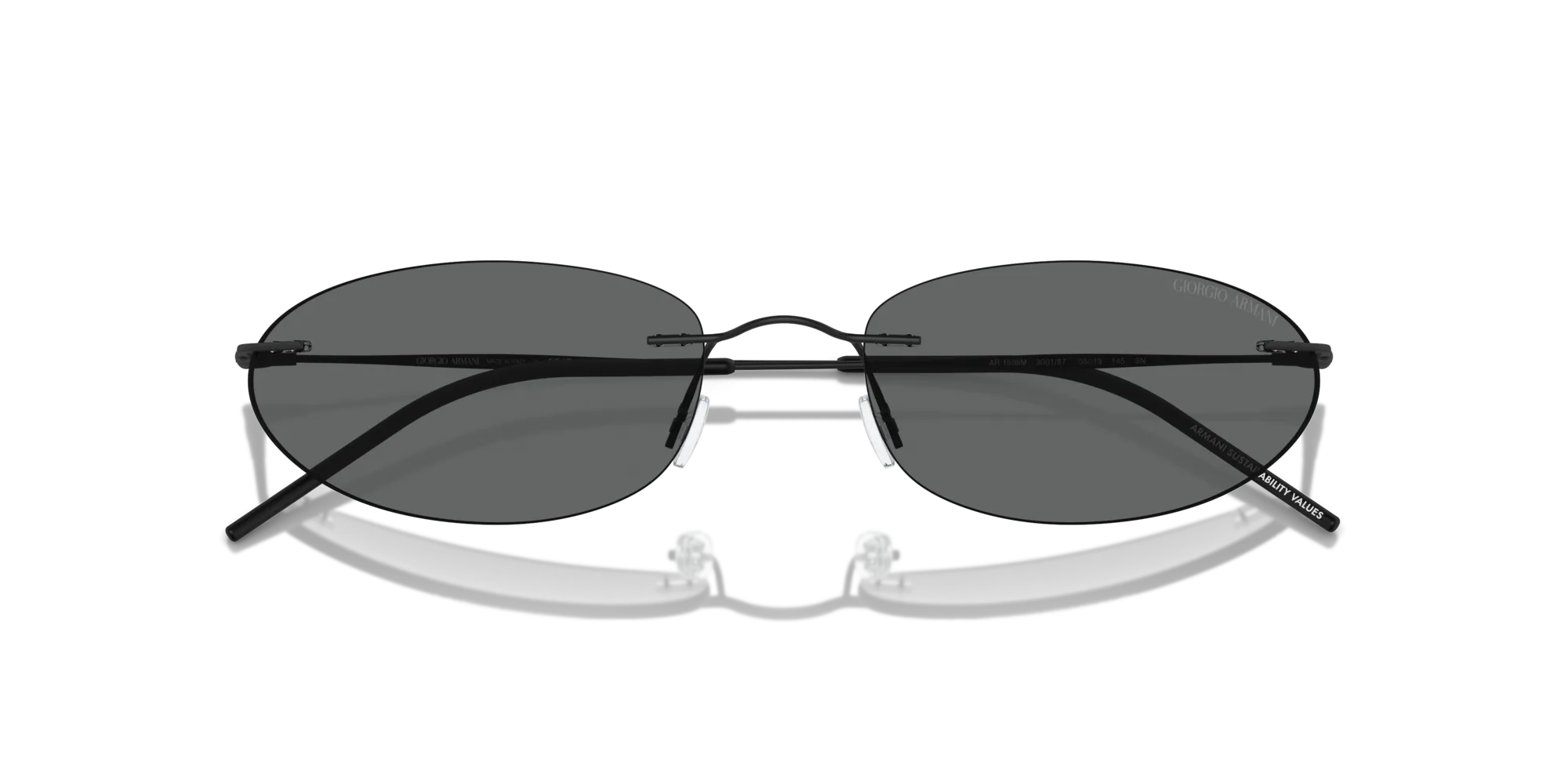 Giorgio Armani AR1508M 300187 Occhiali da sole Metallo Nero Grigio Rotonda Normale - immagine 2