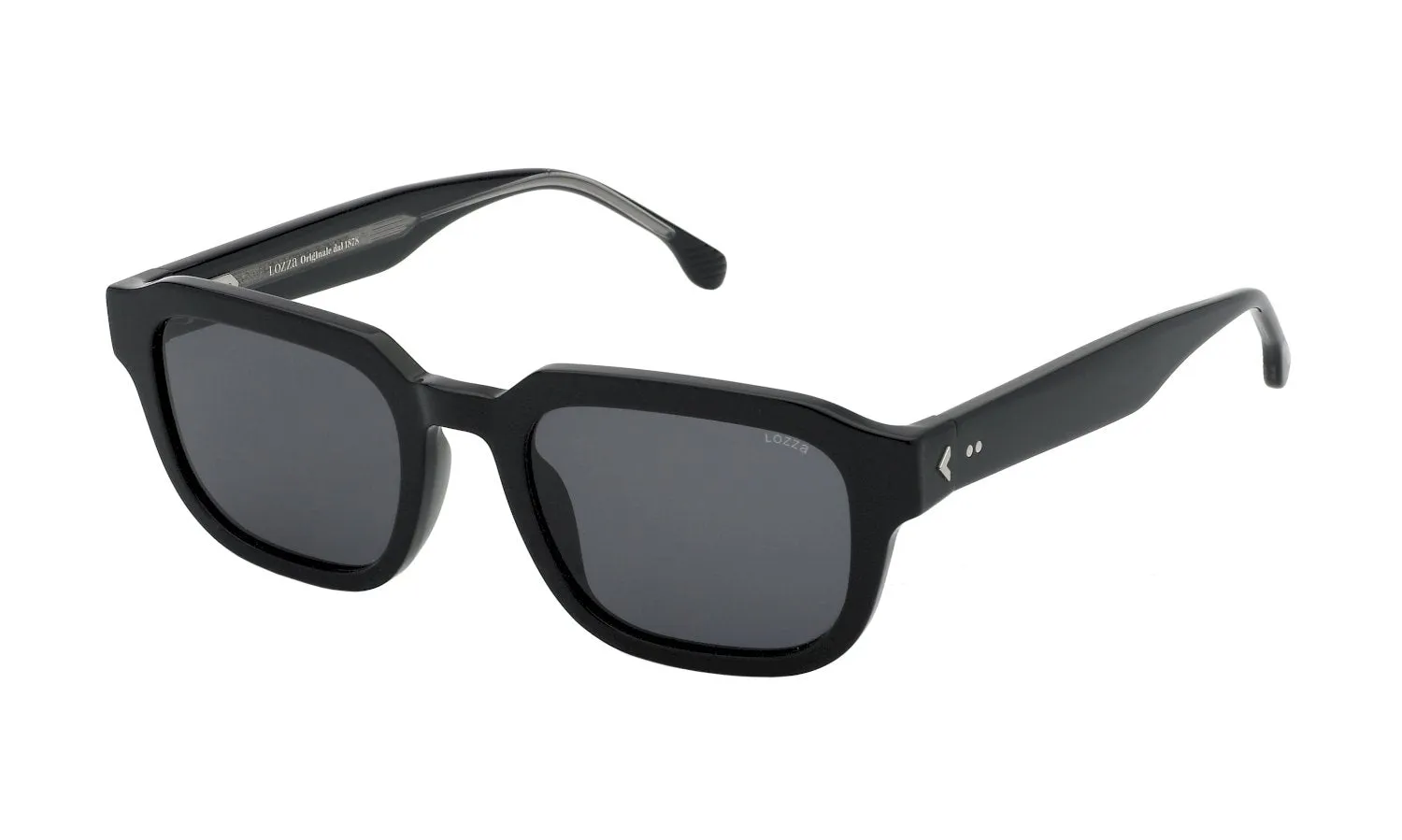 Lozza SL4341 RIVIERA 6 700Y Occhiali da sole Acetato Nero Grigio Squadrata Normale - immagine 2