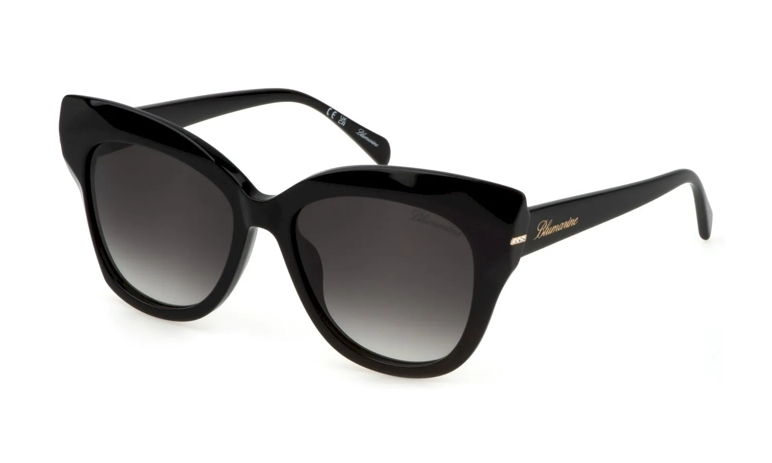 Blumarine SBM833S 700 Occhiali da sole Acetato Nero Grigio Farfalla Normale Sfumato - immagine 1