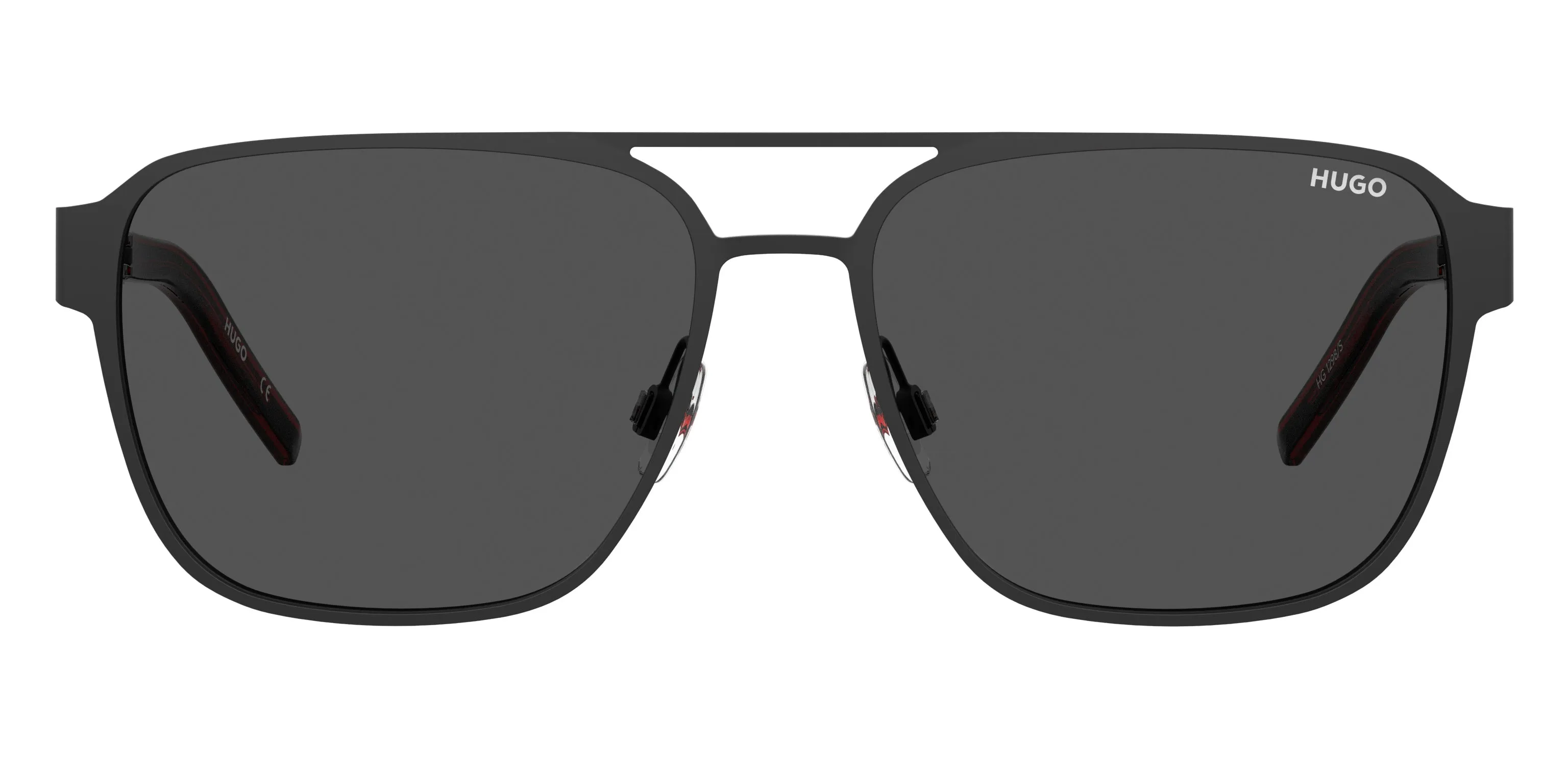 Hugo Boss HG 1298/S OIT/IR Occhiali da sole Acciaio Nero Grigio Pilot - immagine 2