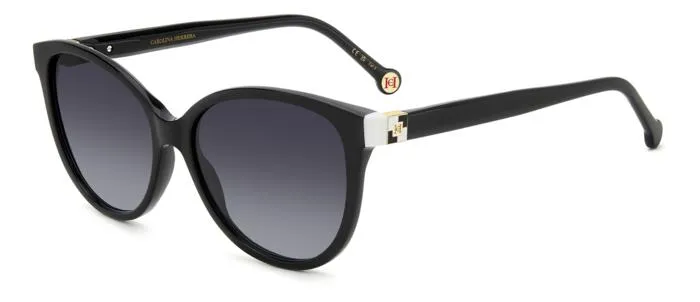 Carolina Herrera HER 0237/S 80S/9O Occhiali da sole Acetato Nero Grigio Cat Eye Sfumato - immagine 1