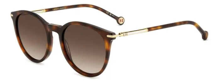 Carolina Herrera HER 0230/S WR9/HA Occhiali da sole Acetato Marrone Marrone Rotonda Sfumato - immagine 1