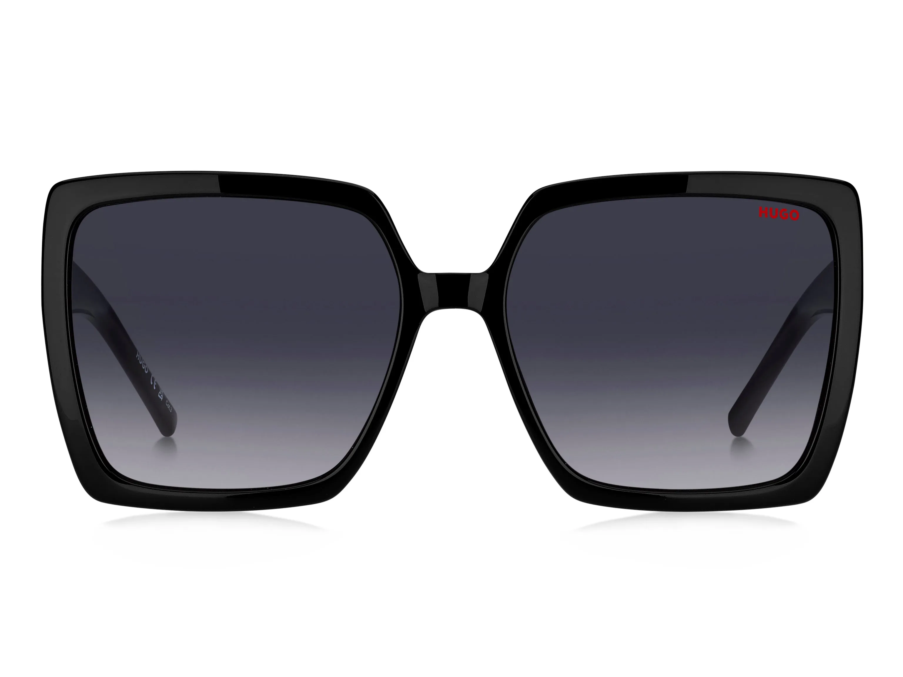 Hugo Boss HG 1285/S 807/9O Occhiali da sole Acetato Nero Grigio Squadrata Sfumato - immagine 2