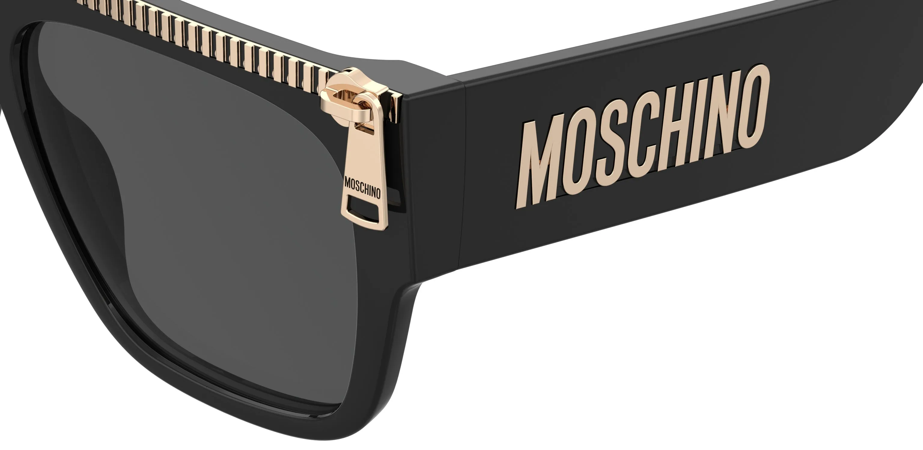 Moschino MOS165/S 807/IR Occhiali da sole Acetato Nero Grigio Squadrata - immagine 3
