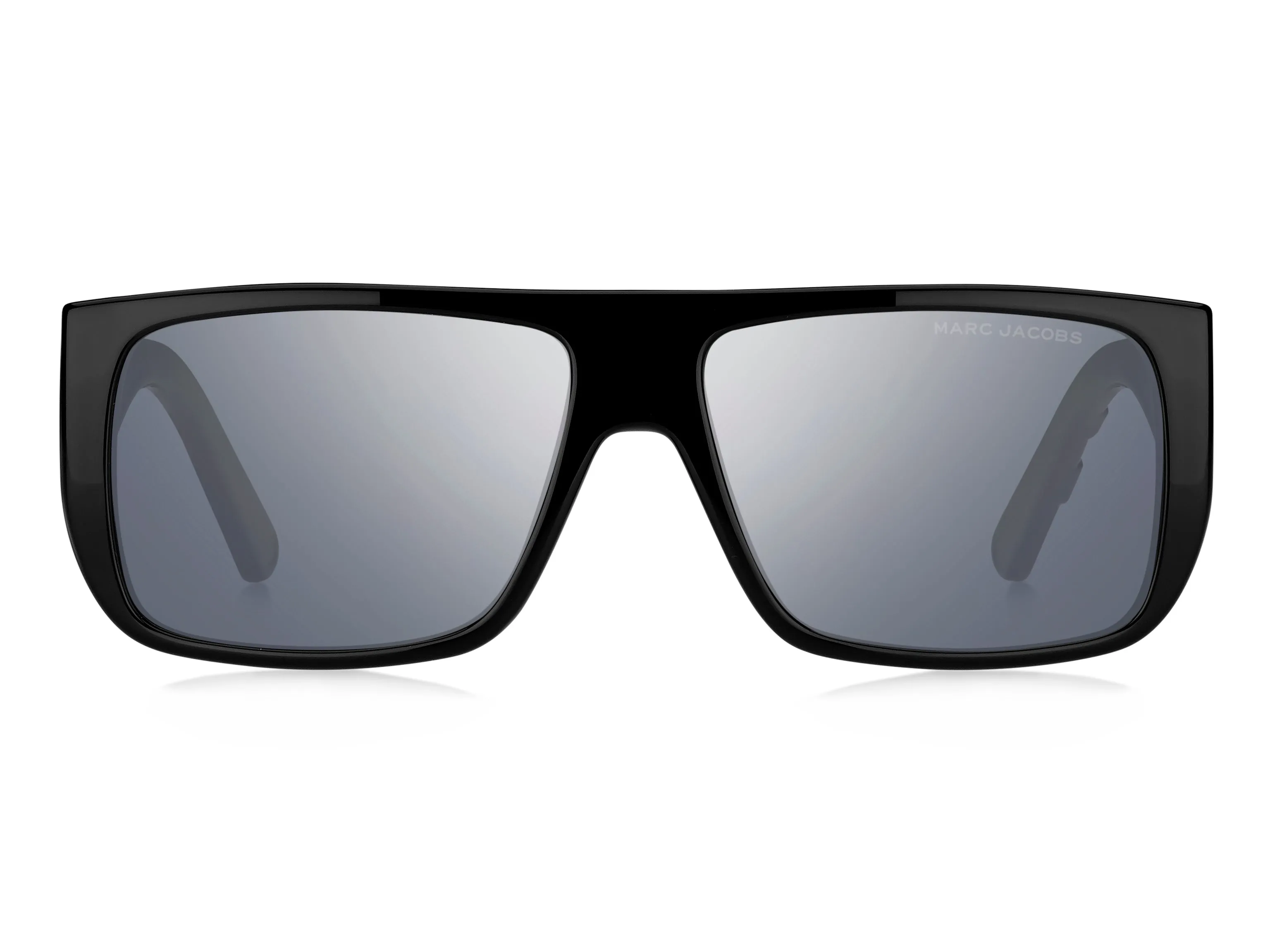 Marc Jacobs MARC LOGO 096/S 08A/T4 Occhiali da sole Iniettato Nero Argento Squadrata Specchiato - immagine 2