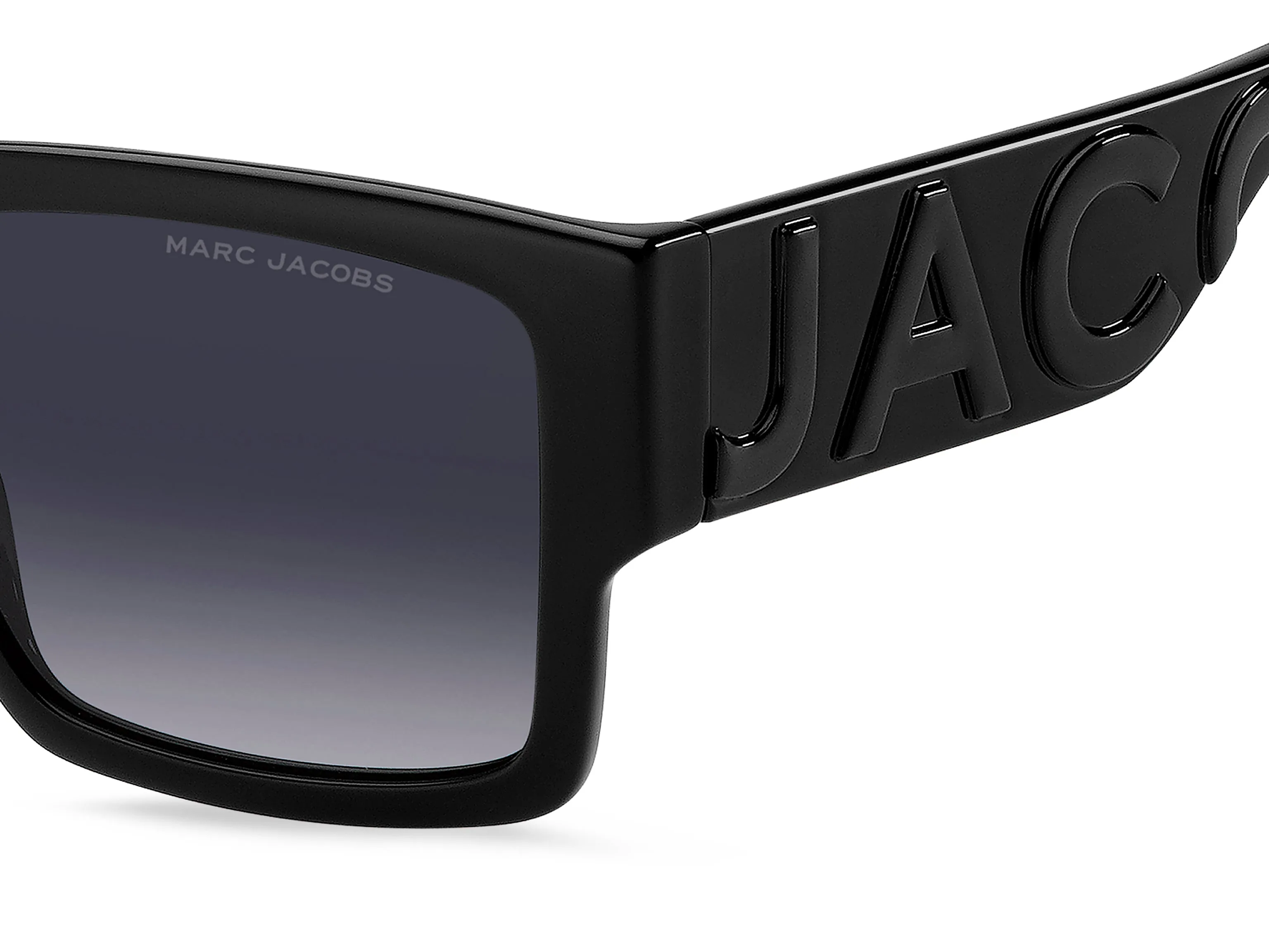 Marc Jacobs MARC 739/S 08A/9O Occhiali da sole Iniettato Nero Grigio Squadrata Sfumato - immagine 3