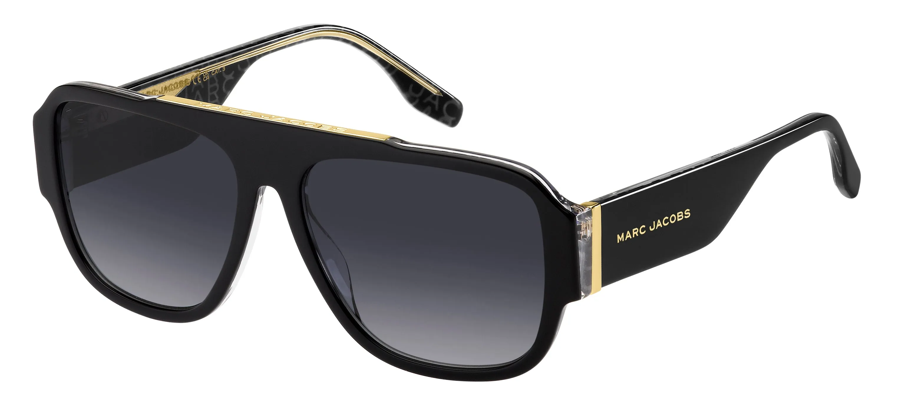Marc Jacobs MARC 756/S 1EI/9O Occhiali da sole Acetato Nero Grigio Squadrata Sfumato - immagine 1