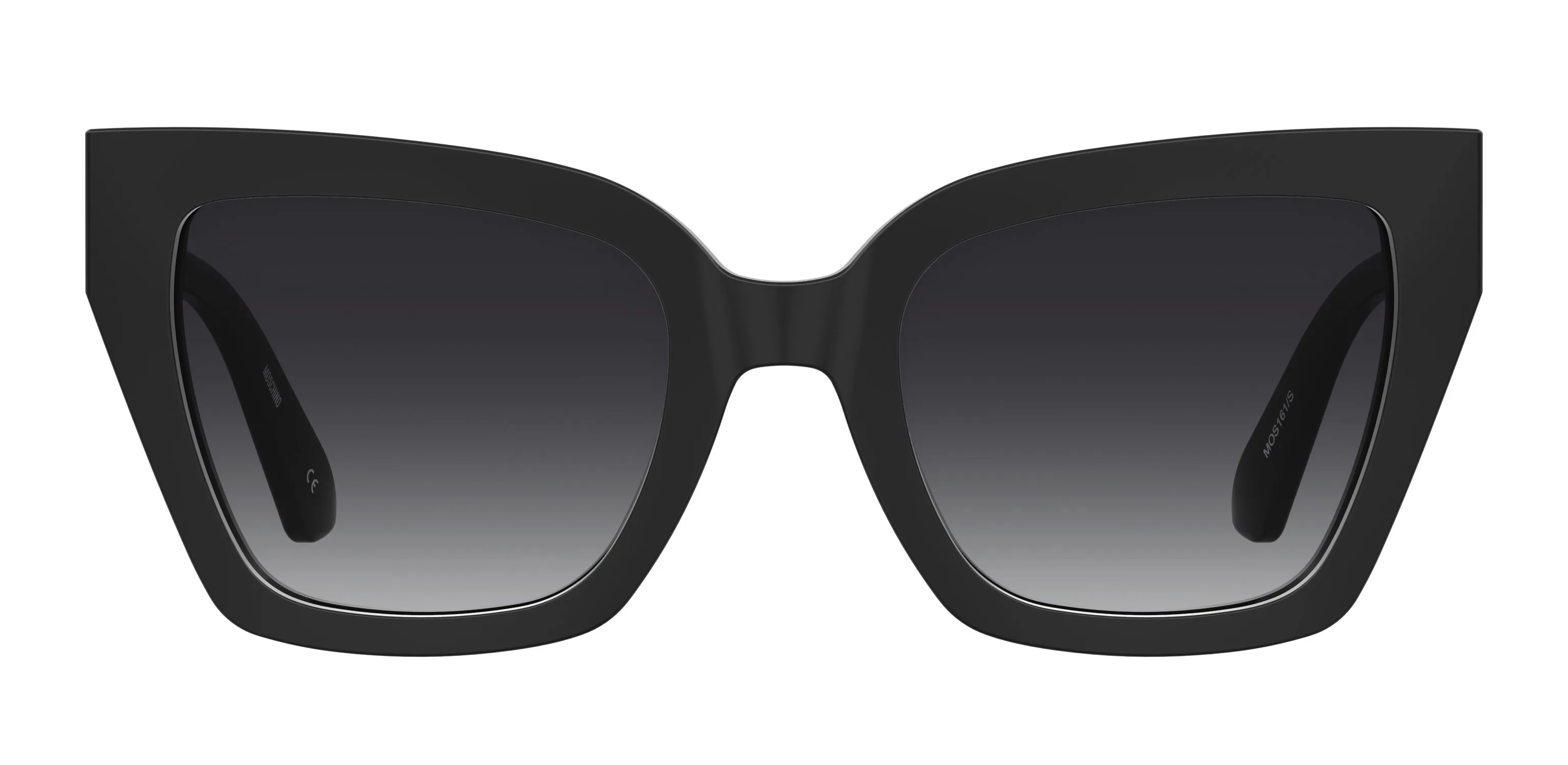 Moschino MOS161/S 807/9O Occhiali da sole Acetato Nero Grigio Squadrata Normale Sfumato - immagine 2