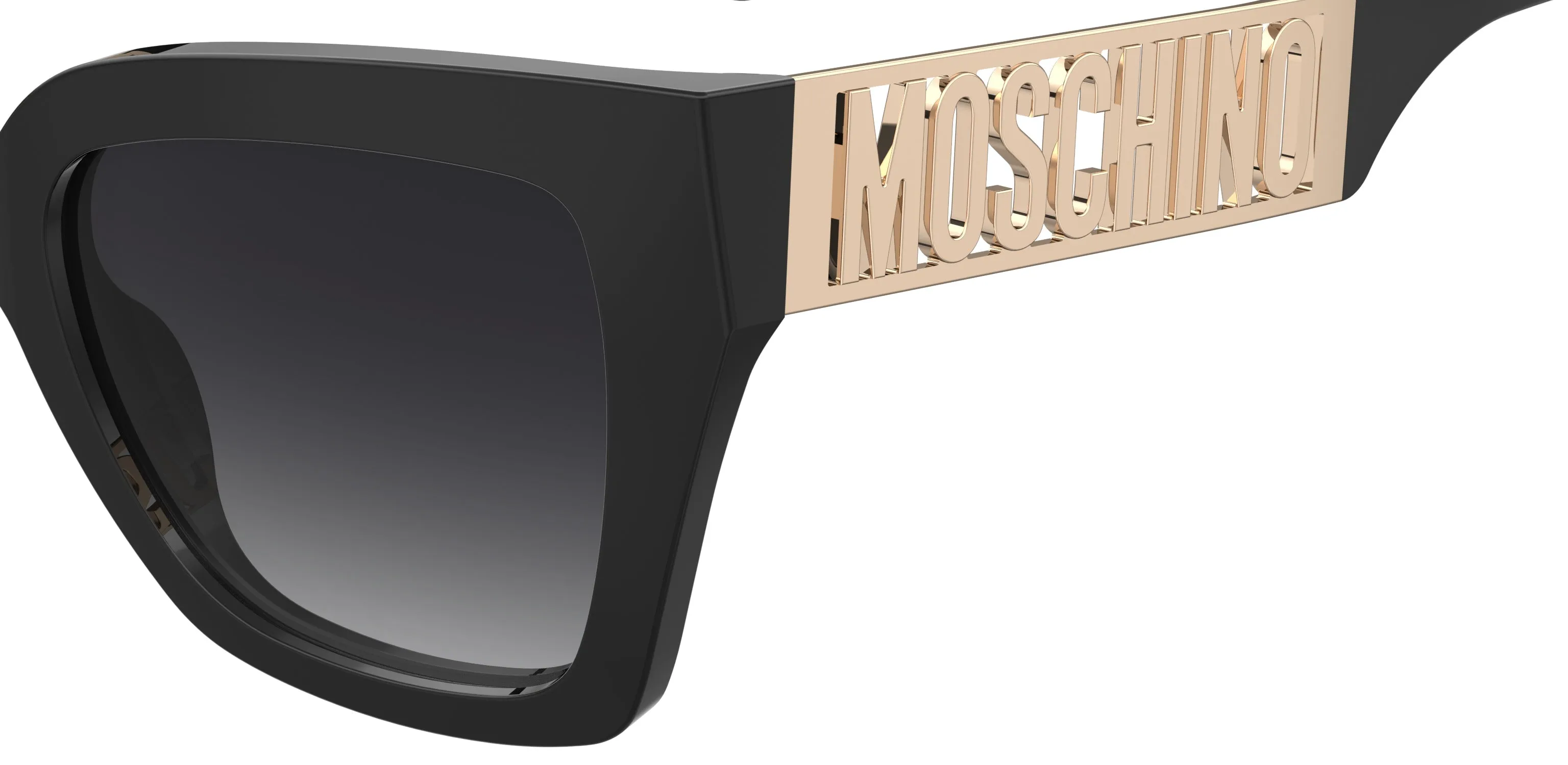 Moschino MOS161/S 807/9O Occhiali da sole Acetato Nero Grigio Squadrata Normale Sfumato - immagine 3
