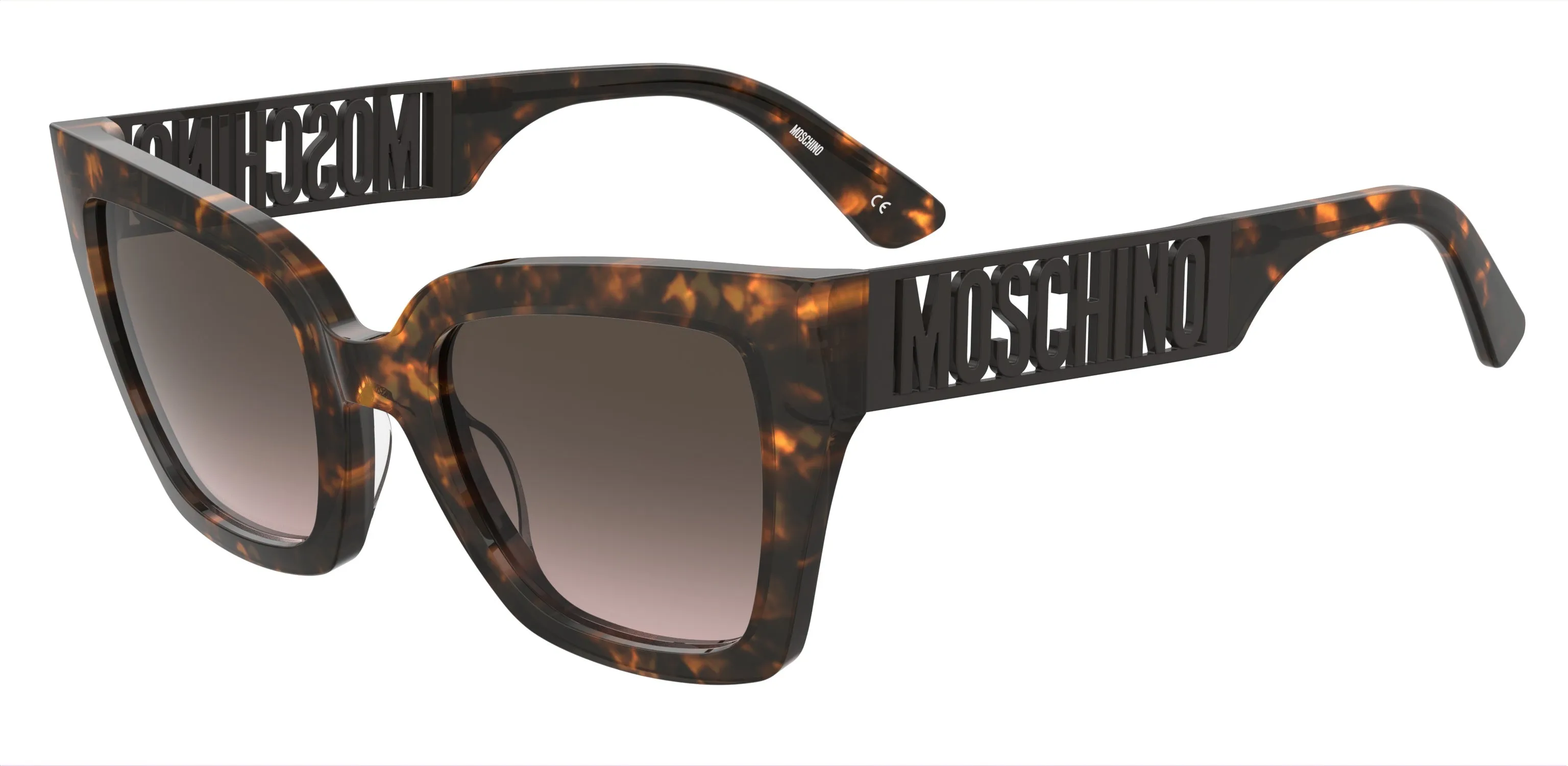 Moschino MOS161/S 086/HA Occhiali da sole Acetato Havana Marrone Squadrata Normale Sfumato - immagine 1
