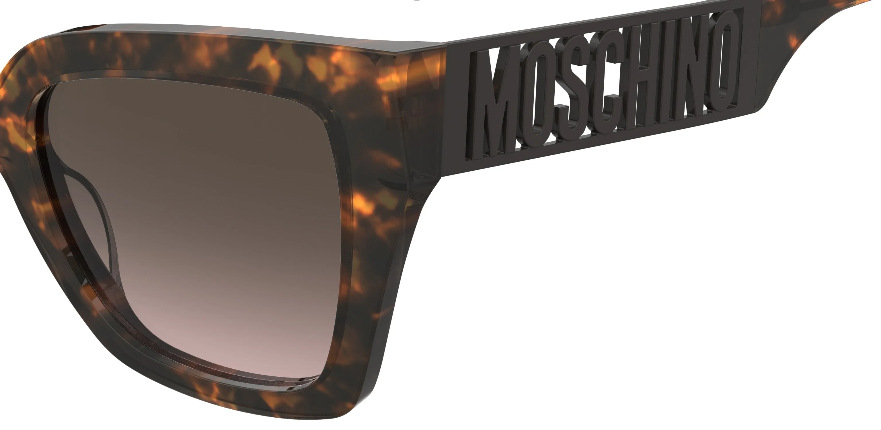Moschino MOS161/S 086/HA Occhiali da sole Acetato Havana Marrone Squadrata Normale Sfumato - immagine 3