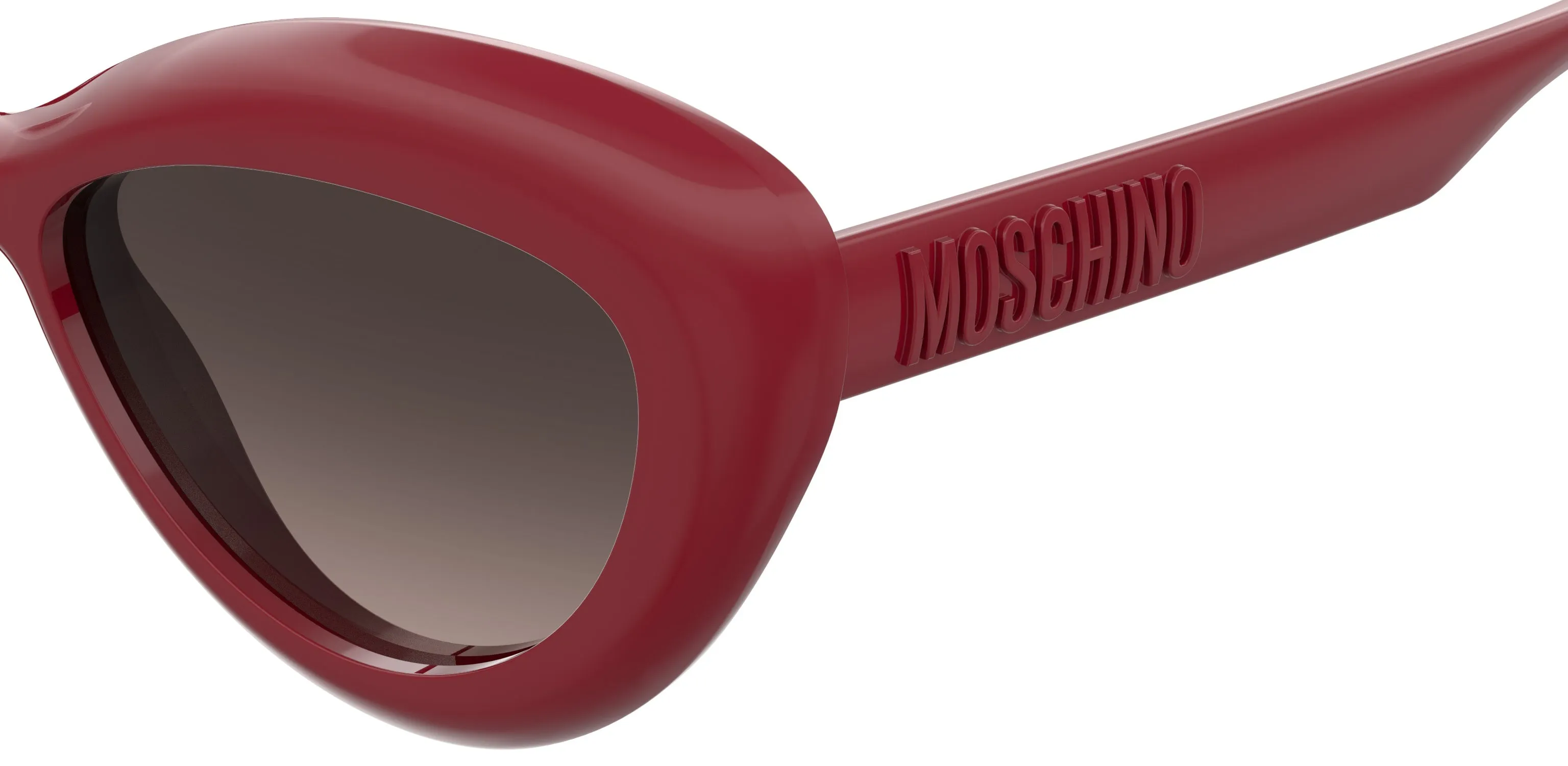 Moschino MOS163/S C9A/HA Occhiali da sole Plastica Rosso Marrone Cat Eye Sfumato - immagine 3