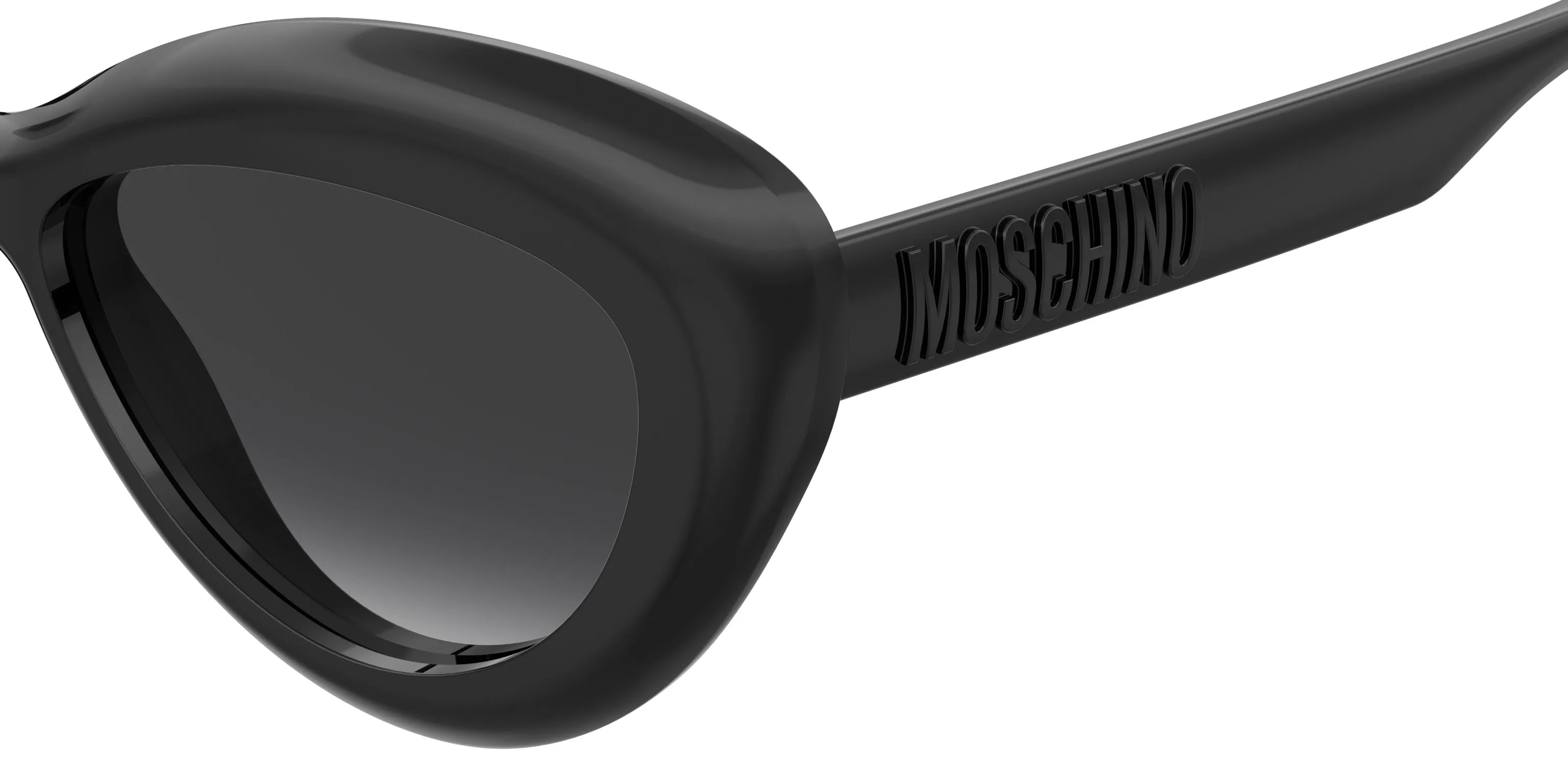 Moschino MOS163/S 807/9O Occhiali da sole Plastica Nero Grigio Cat Eye Sfumato - immagine 3