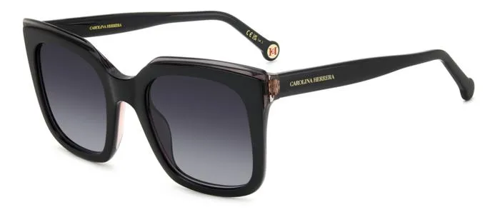 Carolina Herrera HER 0249/G/S 807/9O Occhiali da sole Acetato Nero Grigio Squadrata Sfumato - immagine 1