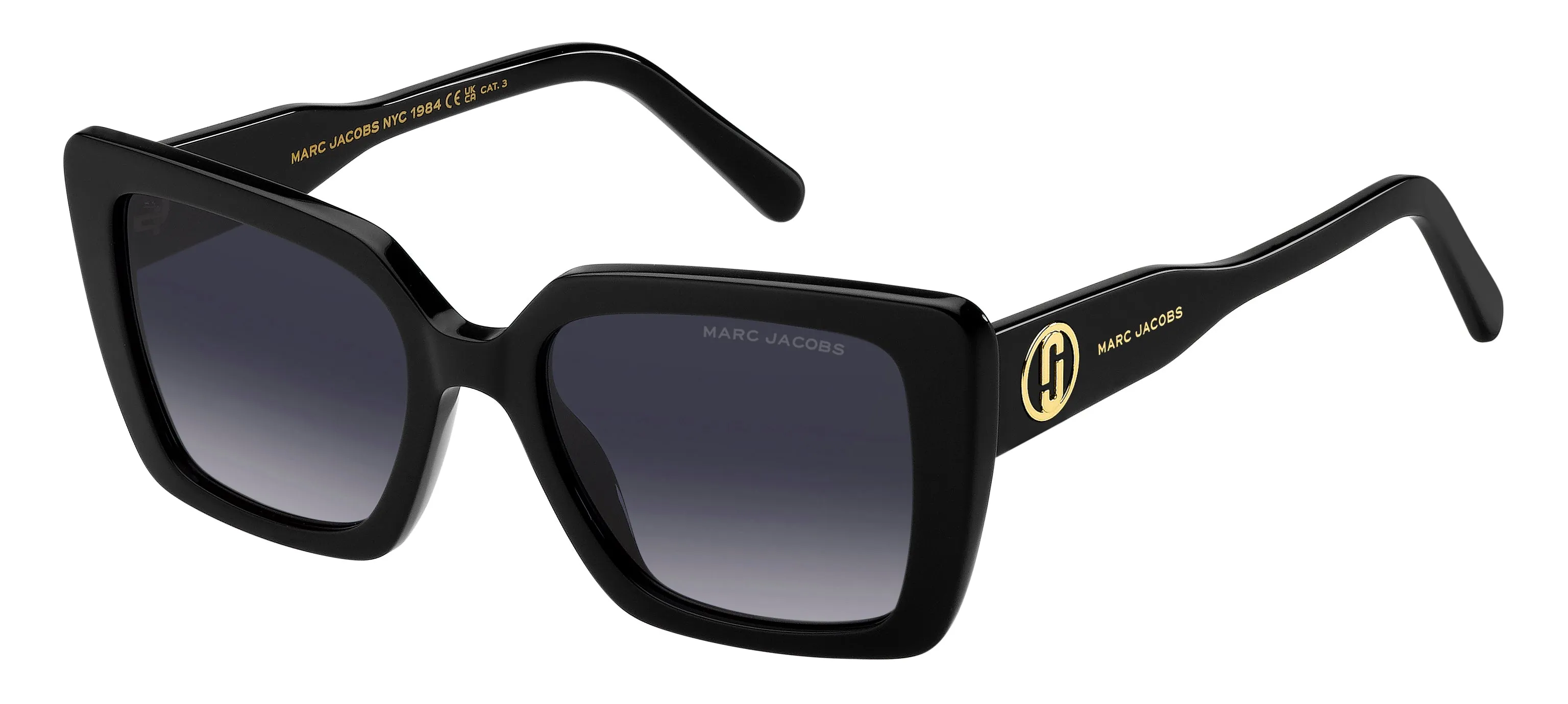 Marc Jacobs MARC 733/S 807/9O Occhiali da sole Acetato Nero Grigio Squadrata Sfumato - immagine 1